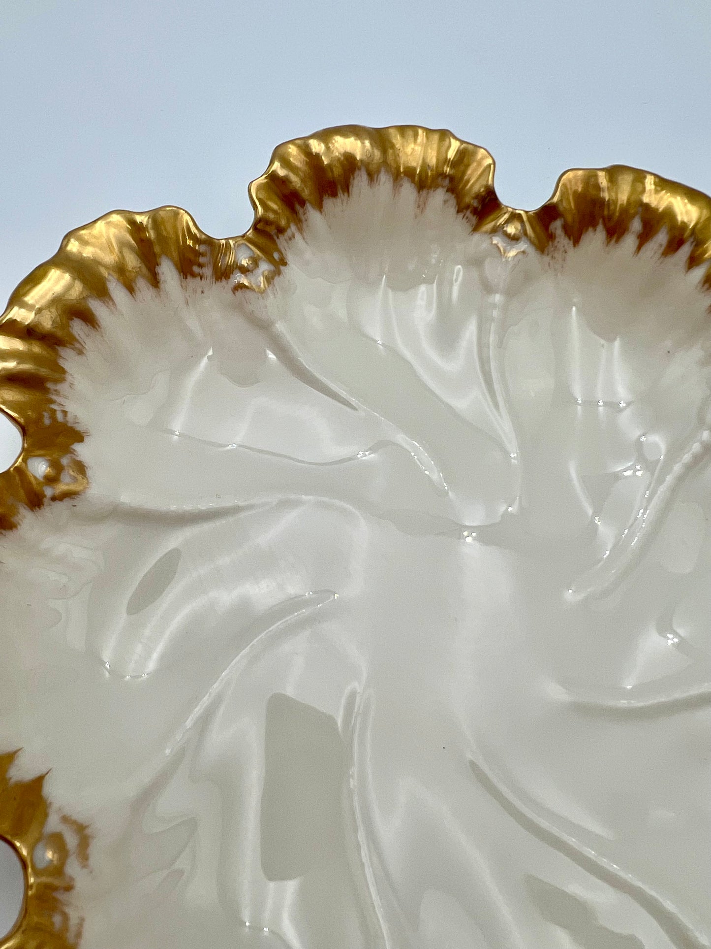 ANTIQUE LENOX CHINA GOLD AND WHITE PORCELAIN DISH