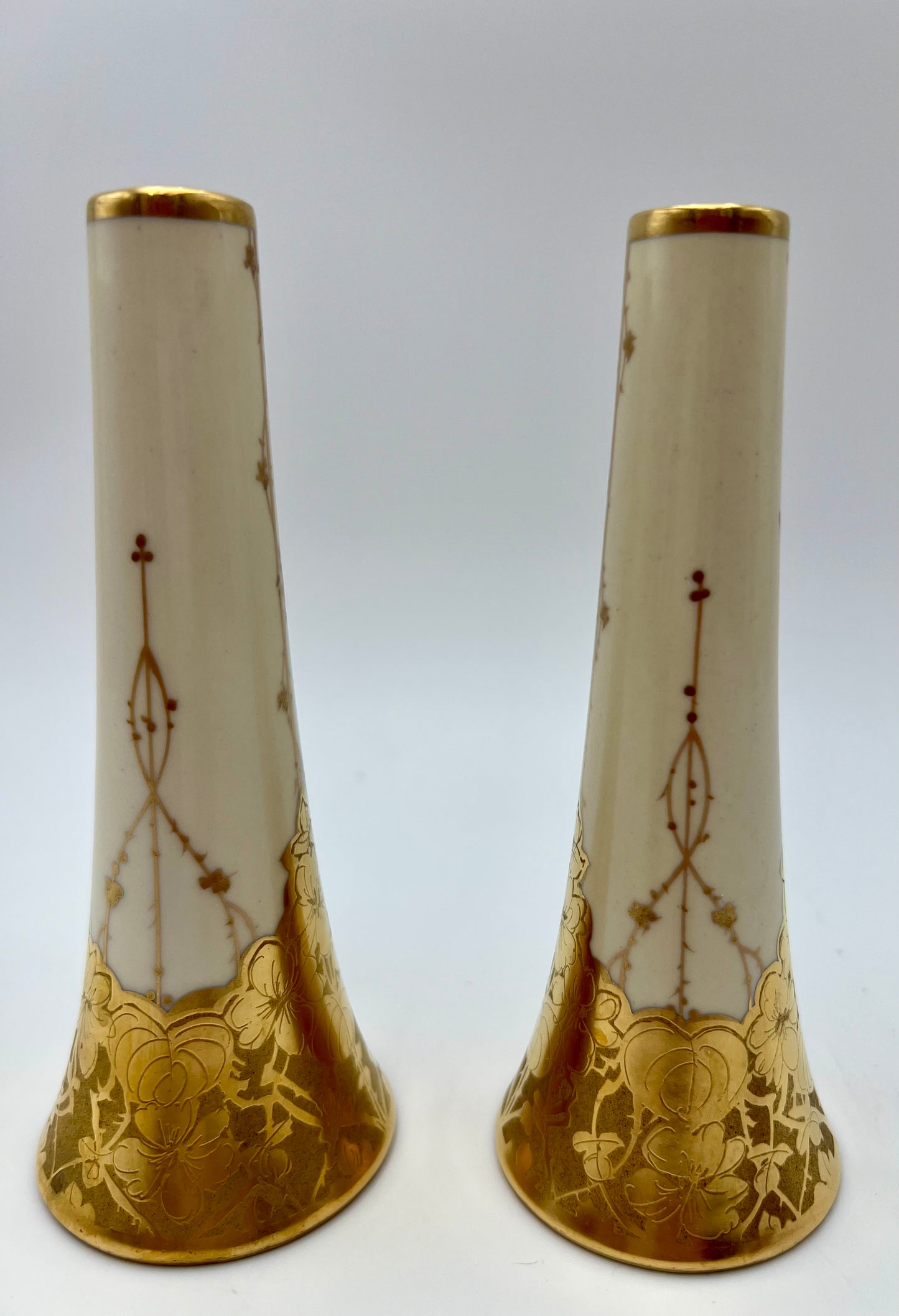 1920’S ART DECO 22K GOLD STEINER STUDIOS SALT AND PEPPER SHAKERS