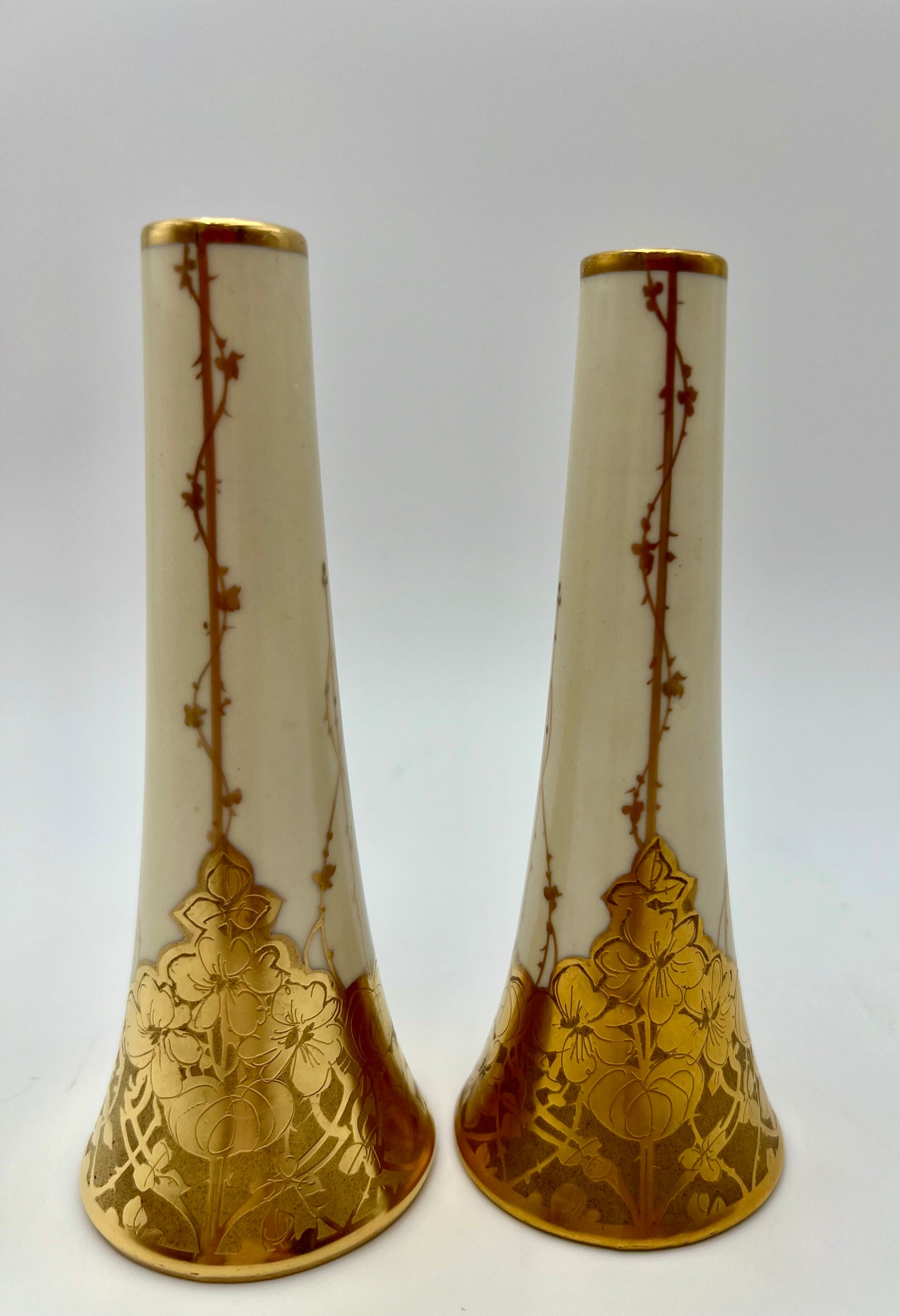 1920’S ART DECO 22K GOLD STEINER STUDIOS SALT AND PEPPER SHAKERS