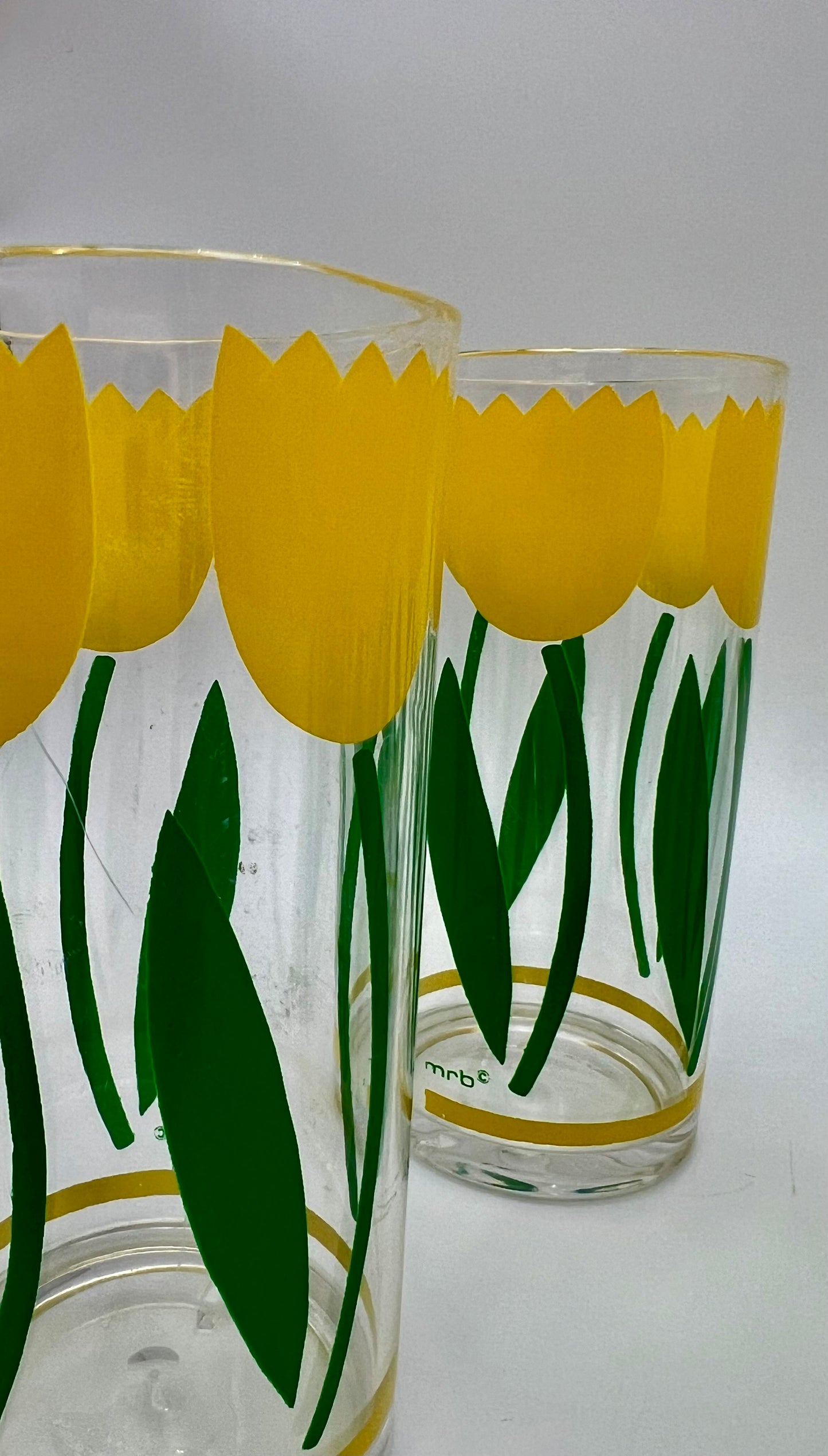 VINTAGE MID-CENTURY MODERN SET OF 6 ACRYLIC TULIP TUMBLERS