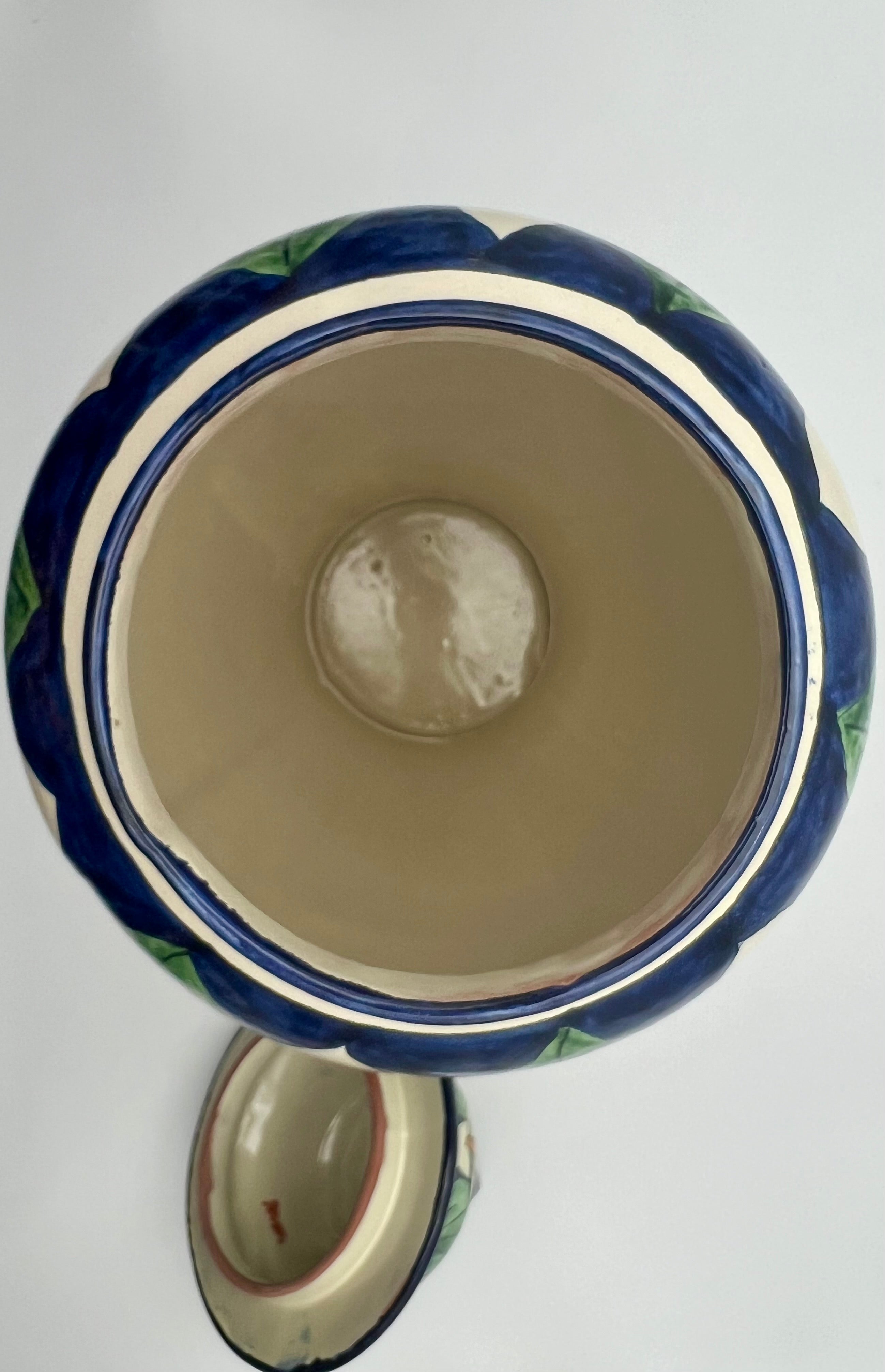 VINTAGE TALAVERA CALLA LILY LIDDED VASE