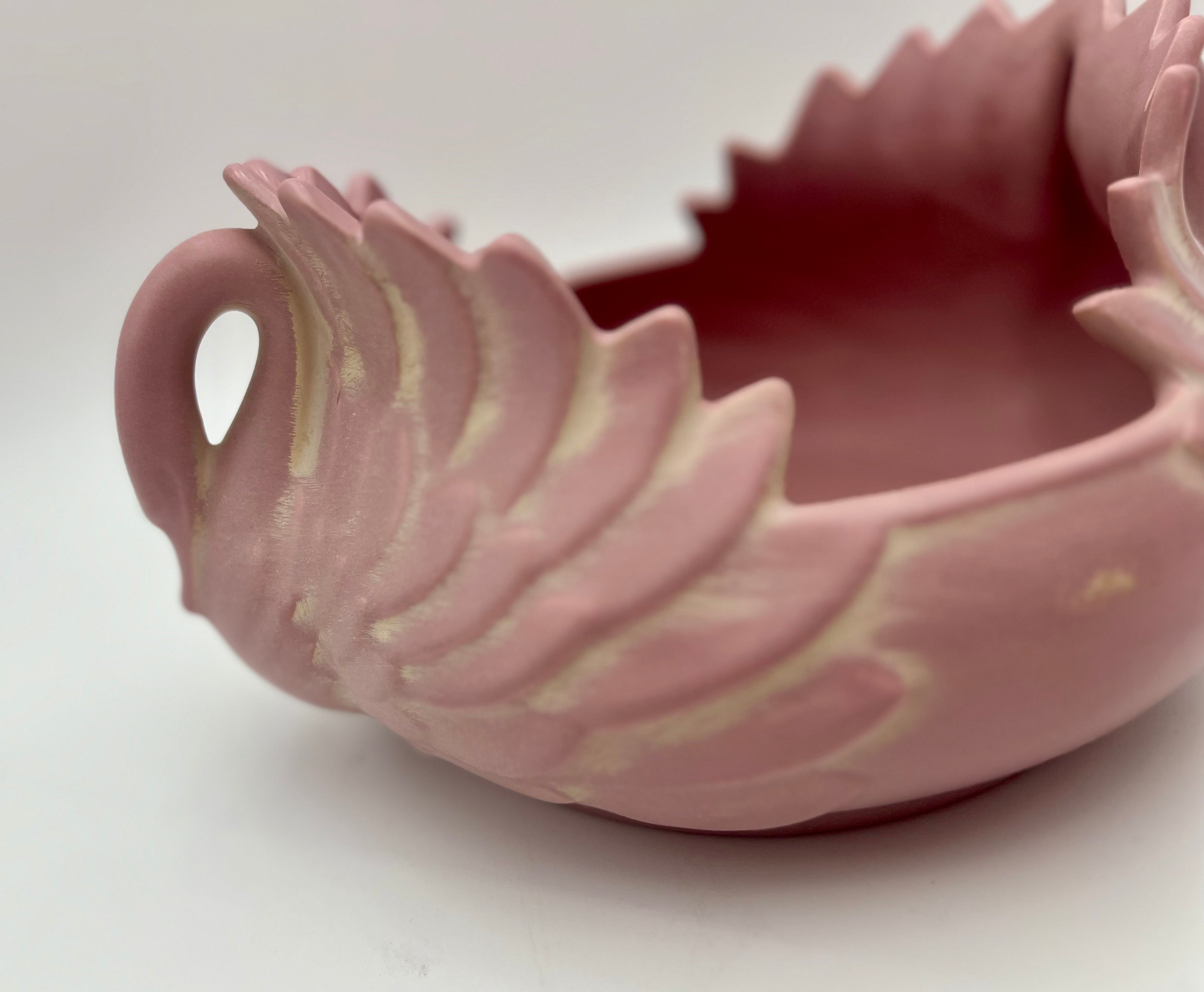 Vintage Haeger Pink Swan Planter Bowl #7126 – Matte Finish – Mid-Century Ceramic