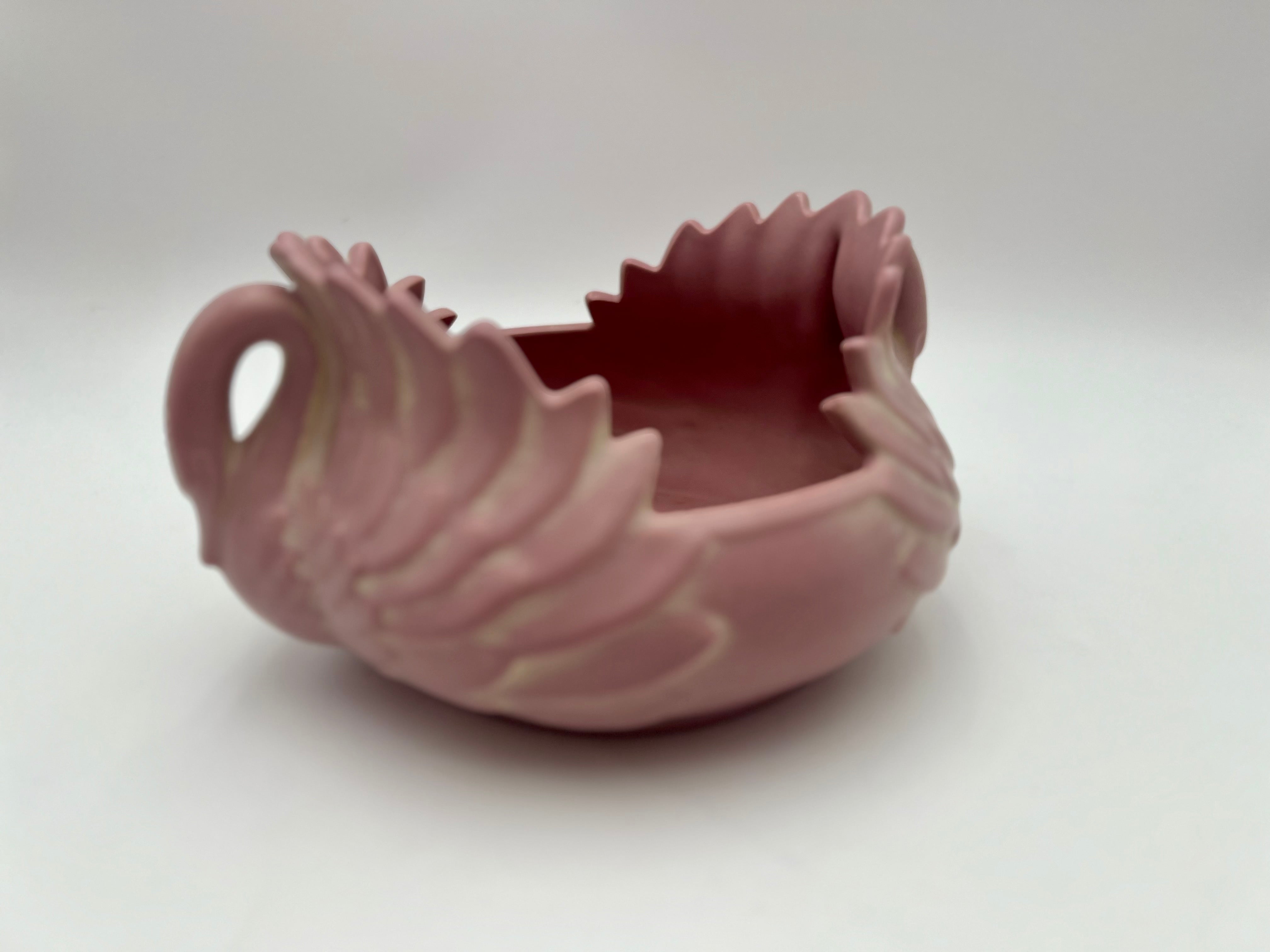 Vintage Haeger Pink Swan Planter Bowl #7126 – Matte Finish – Mid-Century Ceramic