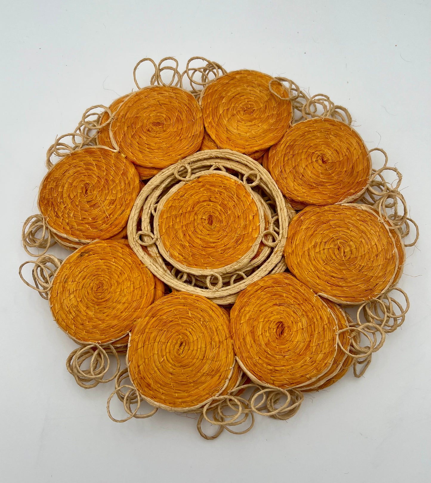 VINTAGE MID-CENTURY BRAND-NEW ORANGE DINNER PLATE PLACEMATS SET OF 6