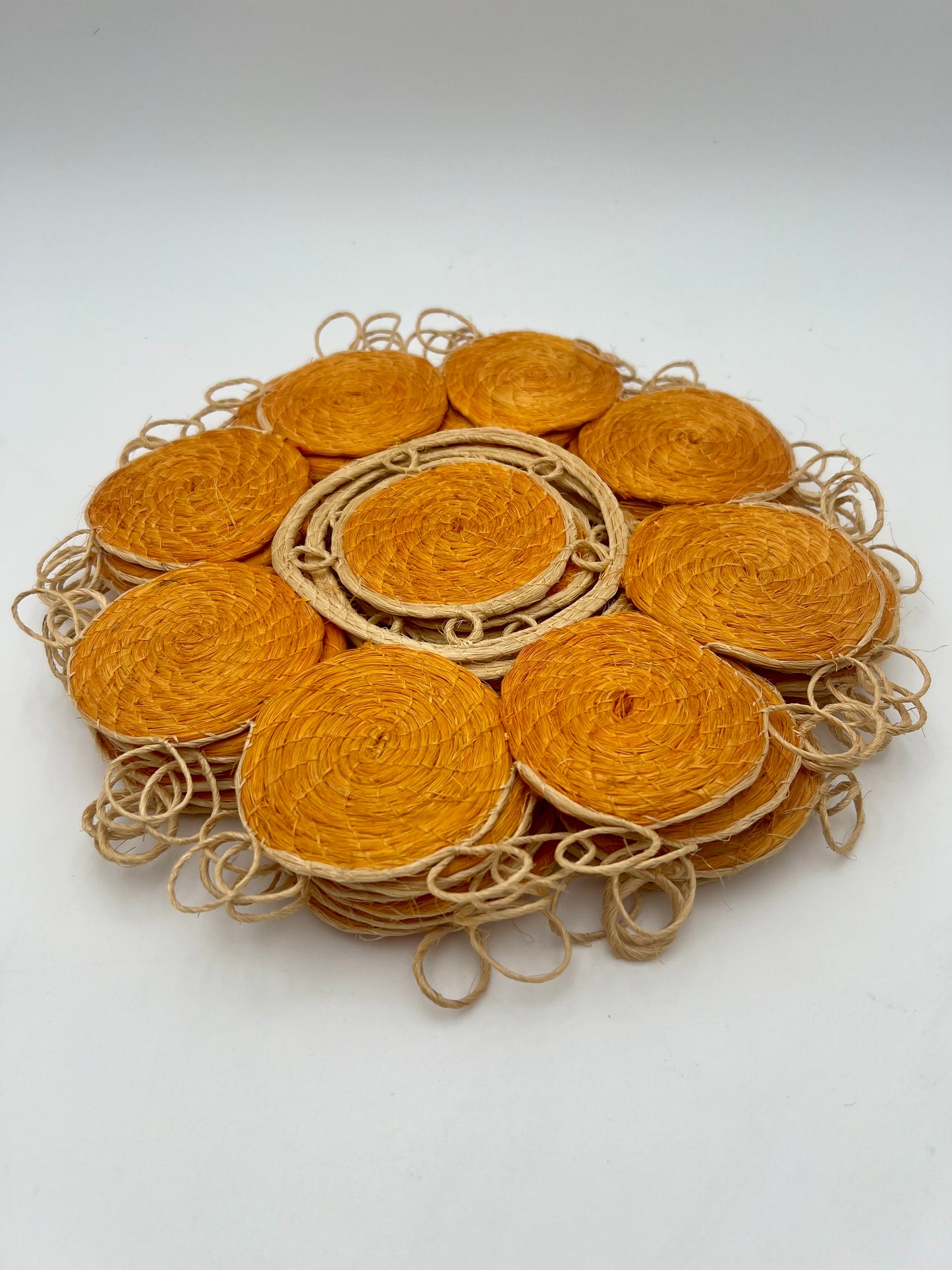 VINTAGE MID-CENTURY BRAND-NEW ORANGE DINNER PLATE PLACEMATS SET OF 6