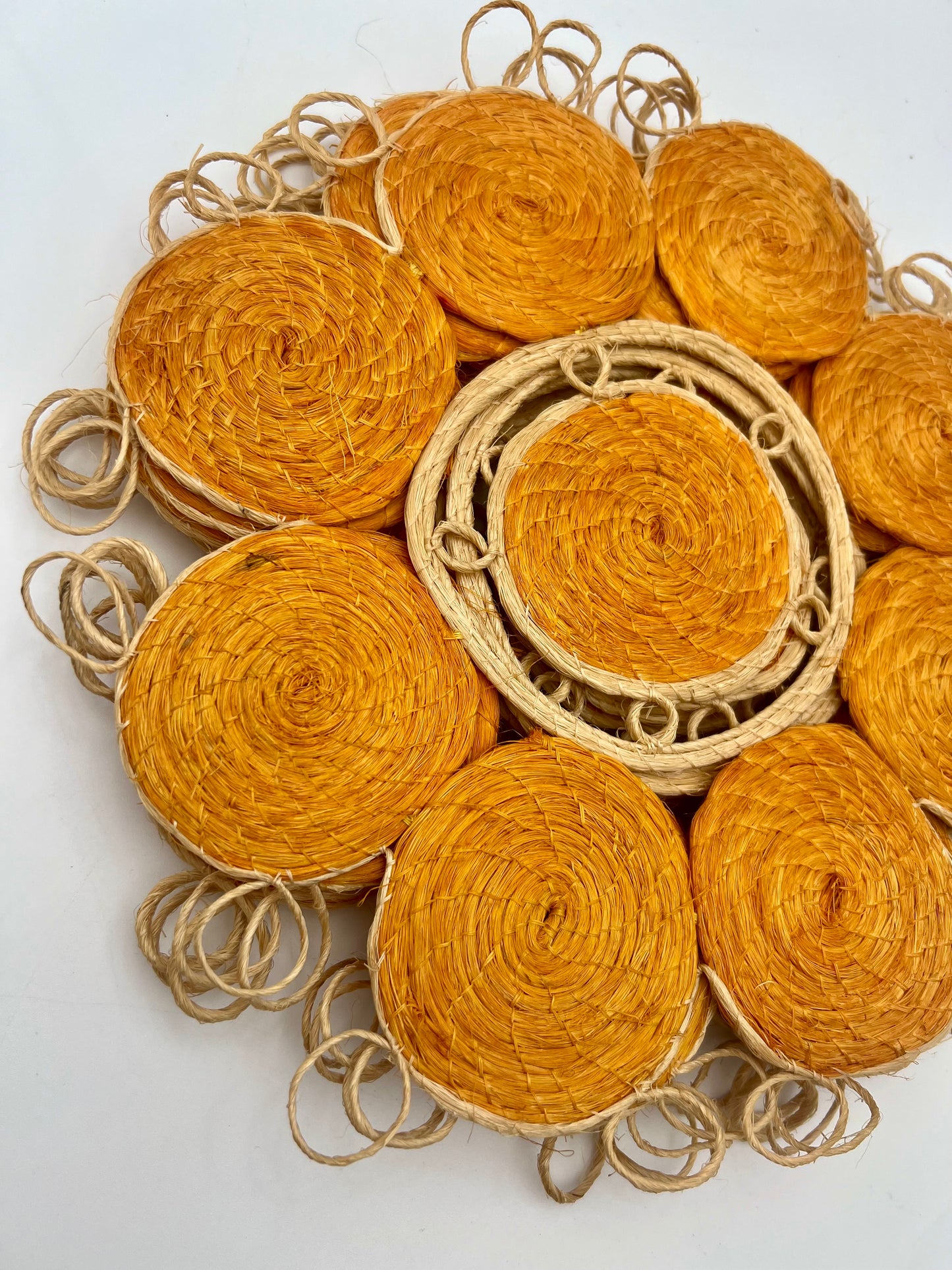 VINTAGE MID-CENTURY BRAND-NEW ORANGE DINNER PLATE PLACEMATS SET OF 6