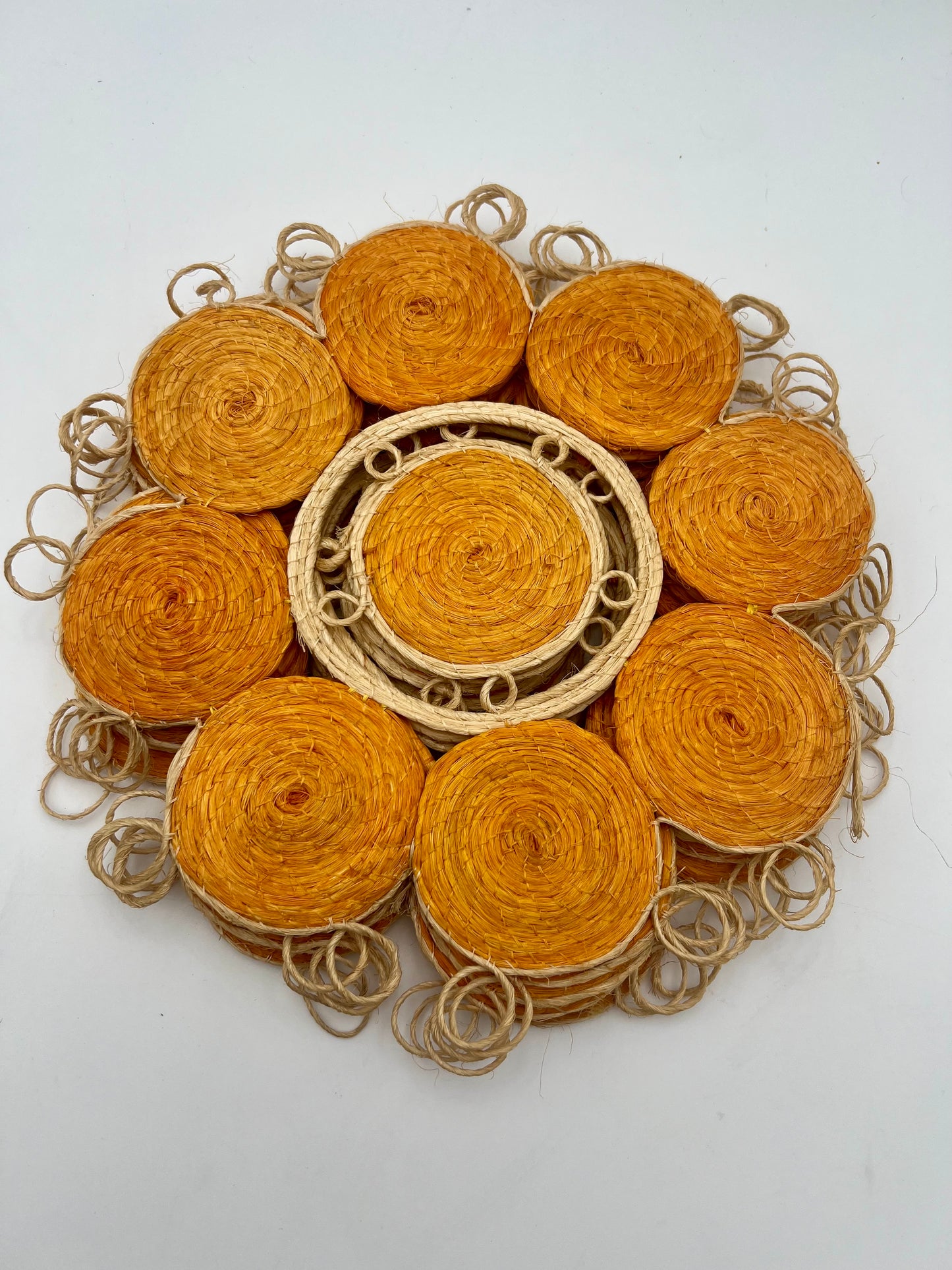 VINTAGE MID-CENTURY BRAND-NEW ORANGE DINNER PLATE PLACEMATS SET OF 6
