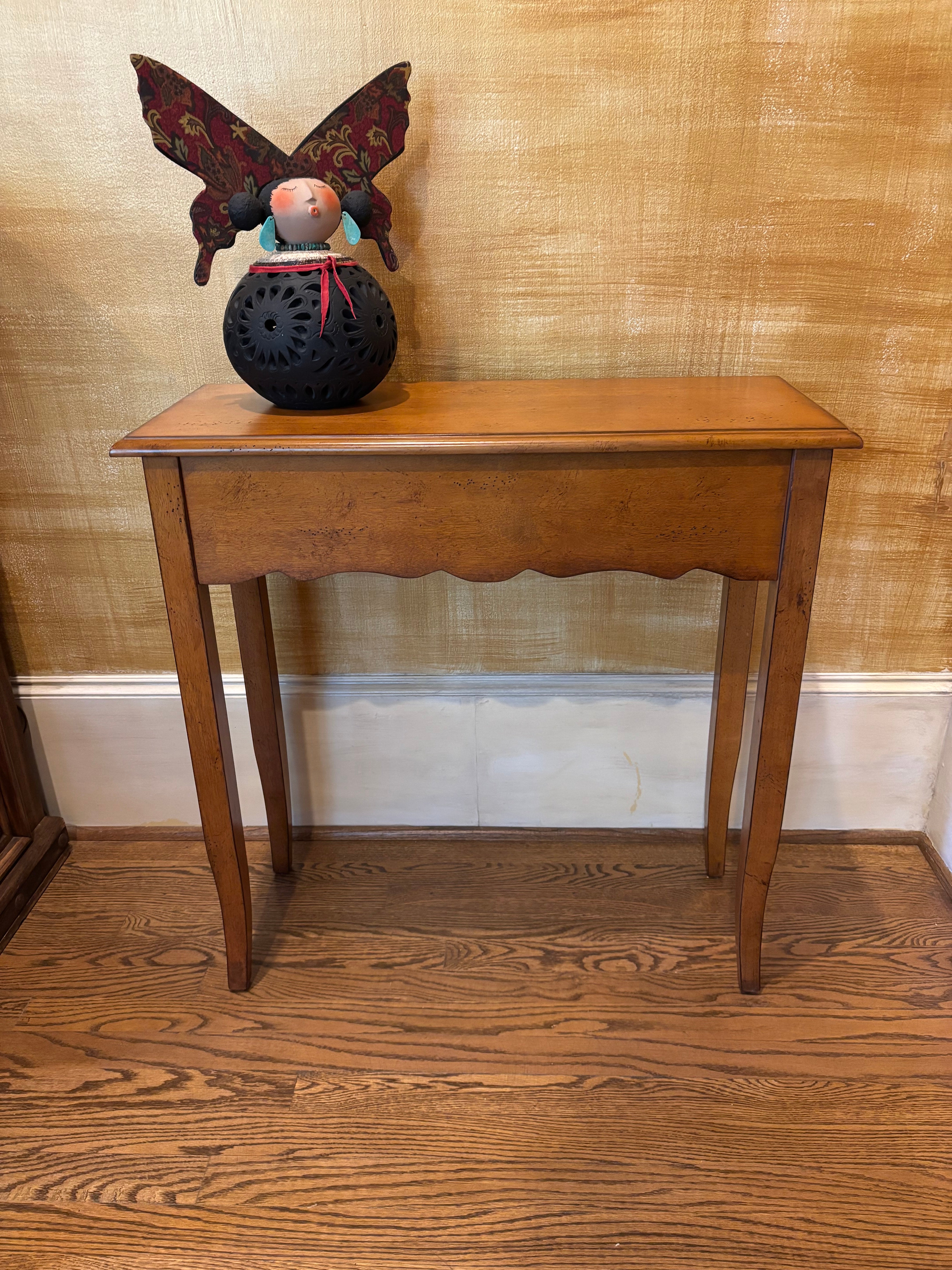 Vintage Wood Console Table Narrow Entryway Table Distressed Wood Sofa Table Traditional Hallway Table Slim Accent Table