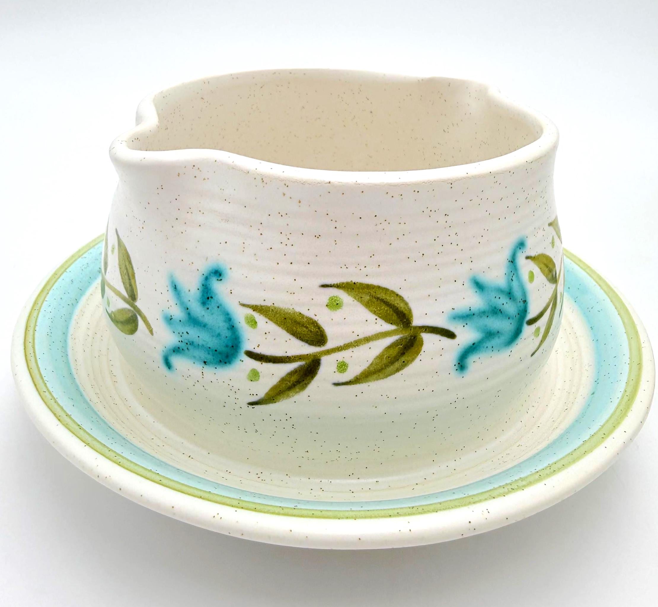 VINTAGE FRANCISCAN TULIP TIME SERVING SET – FLORAL MID CENTURY PLATTER BOWL GRAVY BOAT & DIP BOWL
