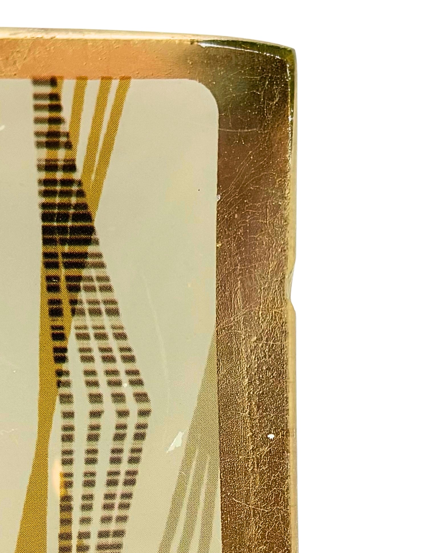 VINTAGE MID CENTURY GOLD GEOMETRIC GLASS TRAYS – SET OF 2