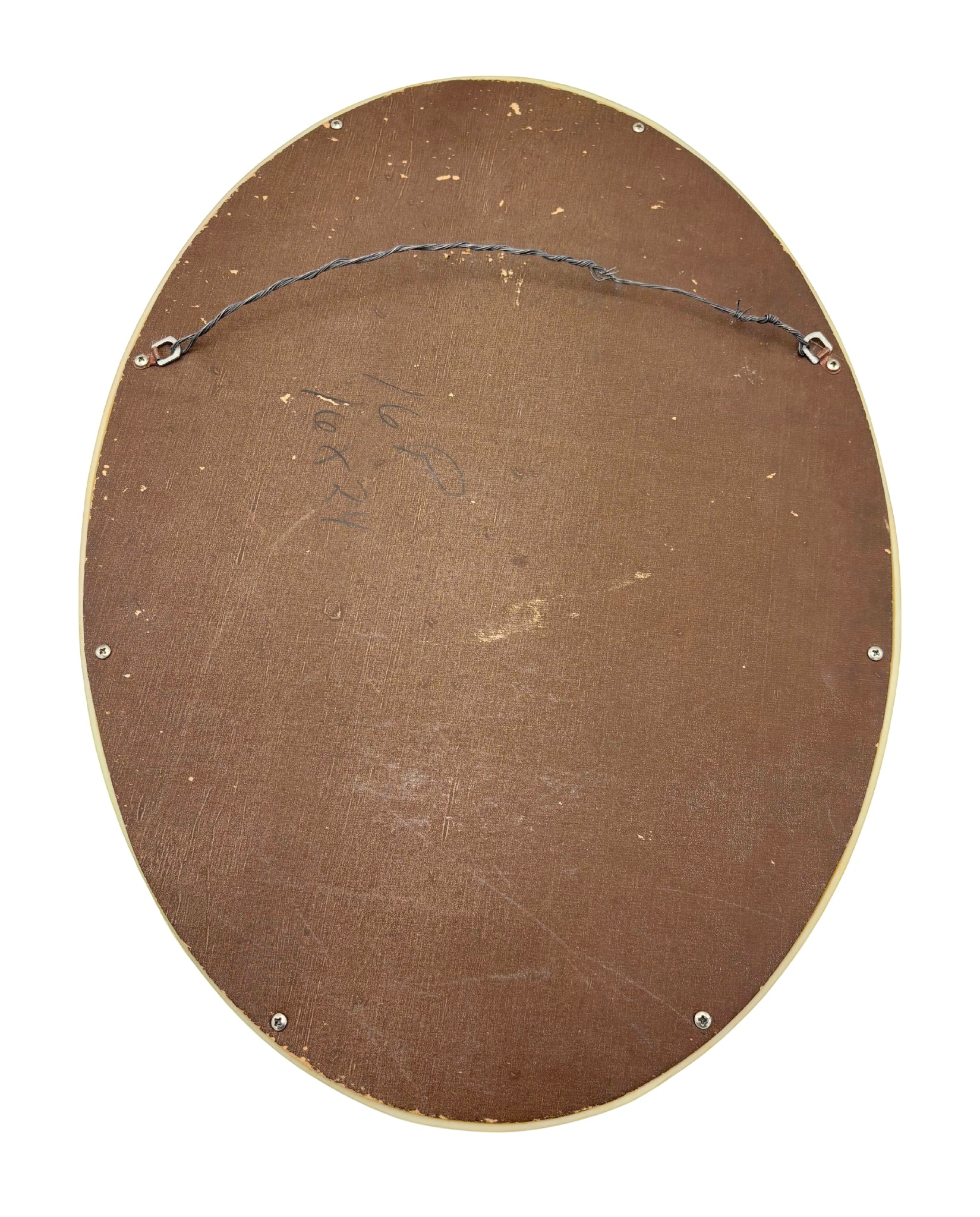 VINTAGE OVAL CHARTREUSE GOLD ORNATE WALL MIRROR