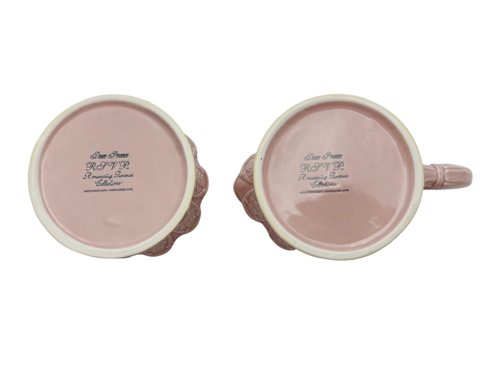 VINTAGE ROMANCING PROVENCE RSVP PINK CERAMIC TEA SET WITH LARGE SERVING TRAY