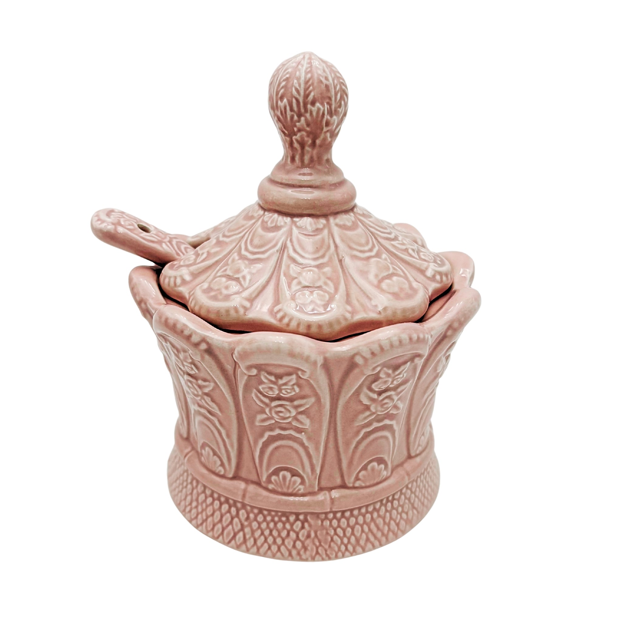 VINTAGE ROMANCING PROVENCE RSVP PINK CERAMIC TEA SET WITH LARGE SERVING TRAY