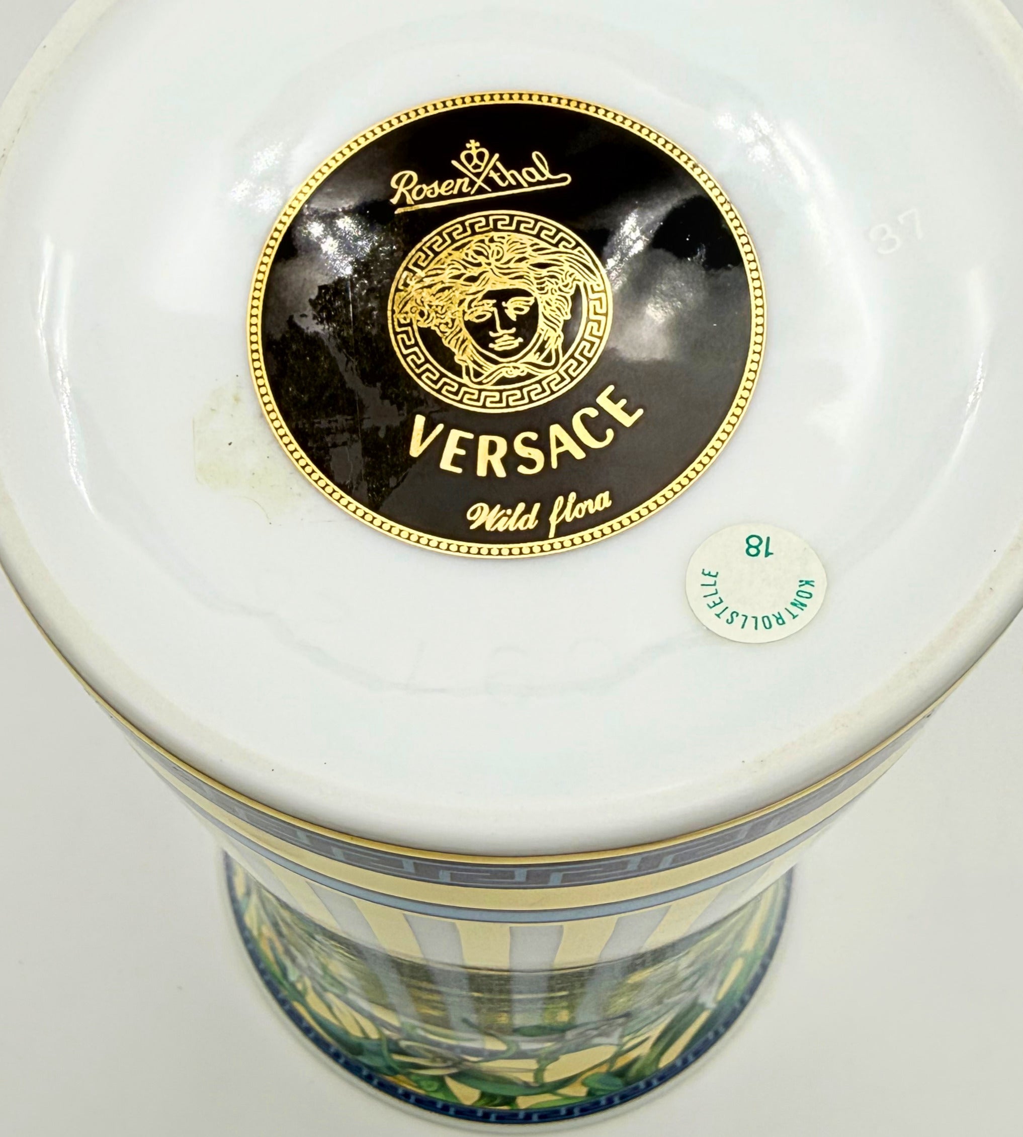 Vintage Rosenthal Versace Wild Flora Porcelain Vase 10"