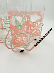 FEDERAL GLASS GAZELLE HIGHBALL SET WITH CADDY, CIRCA 1951–1960