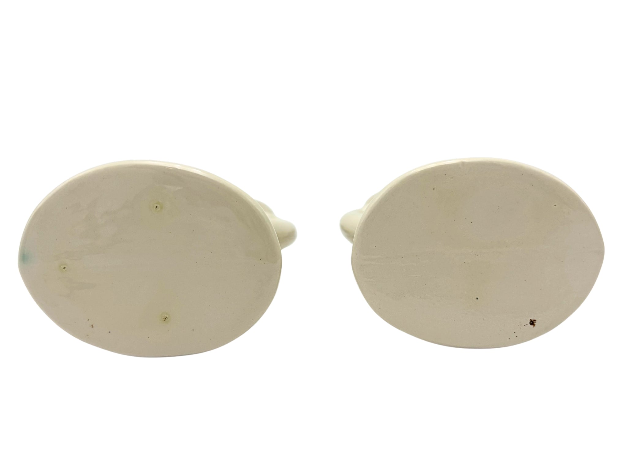 VINTAGE IVORY CERAMIC SWAN BUD VASES PAIR