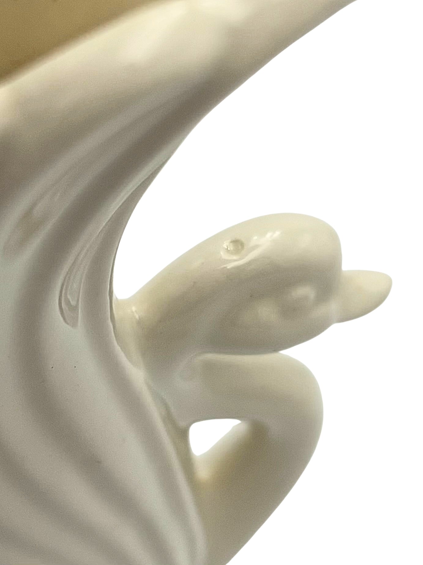 VINTAGE IVORY CERAMIC SWAN BUD VASES PAIR
