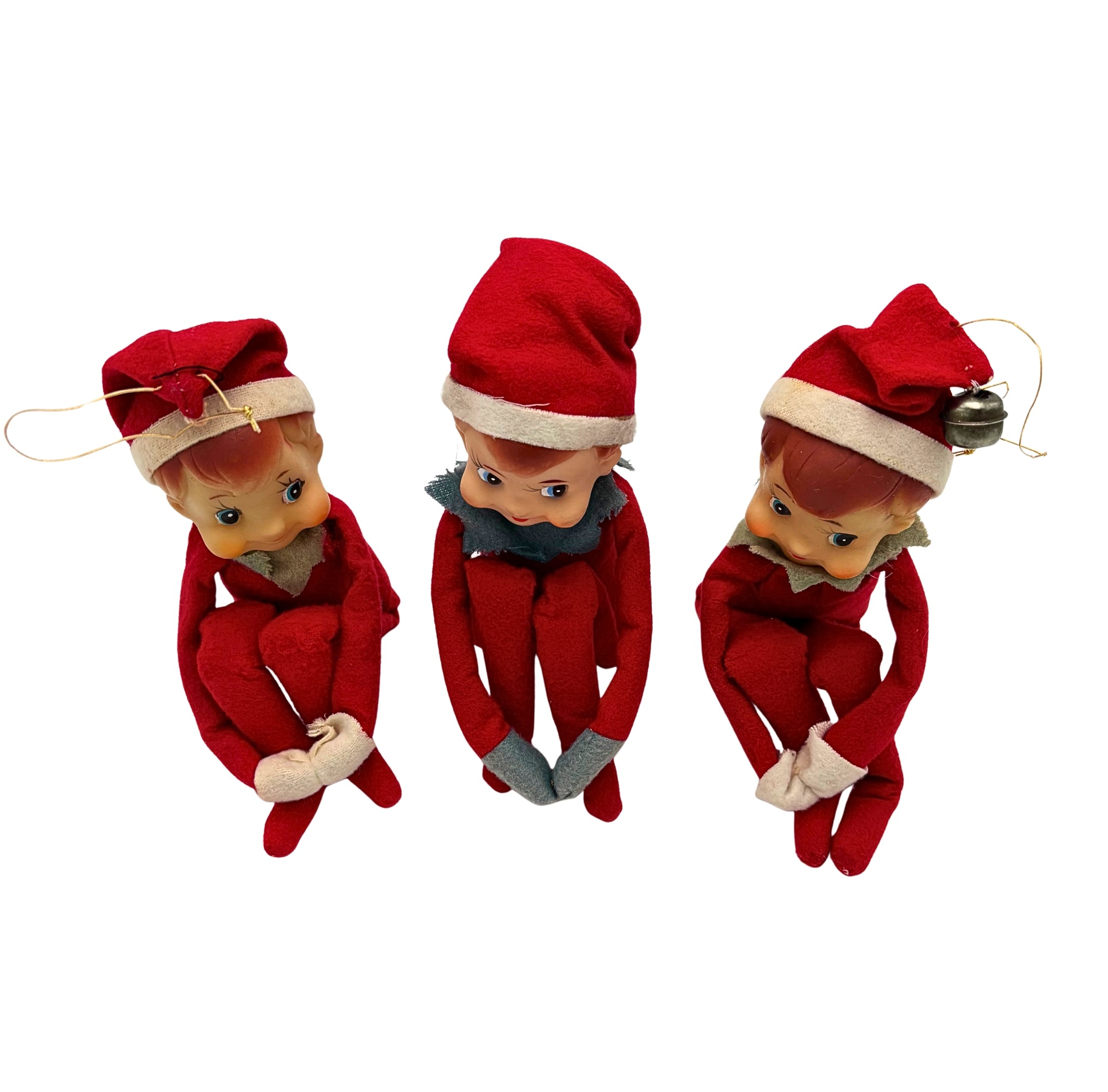 VINTAGE JAPANESE KNEE HUGGER CHRISTMAS ELVES – SET OF 3