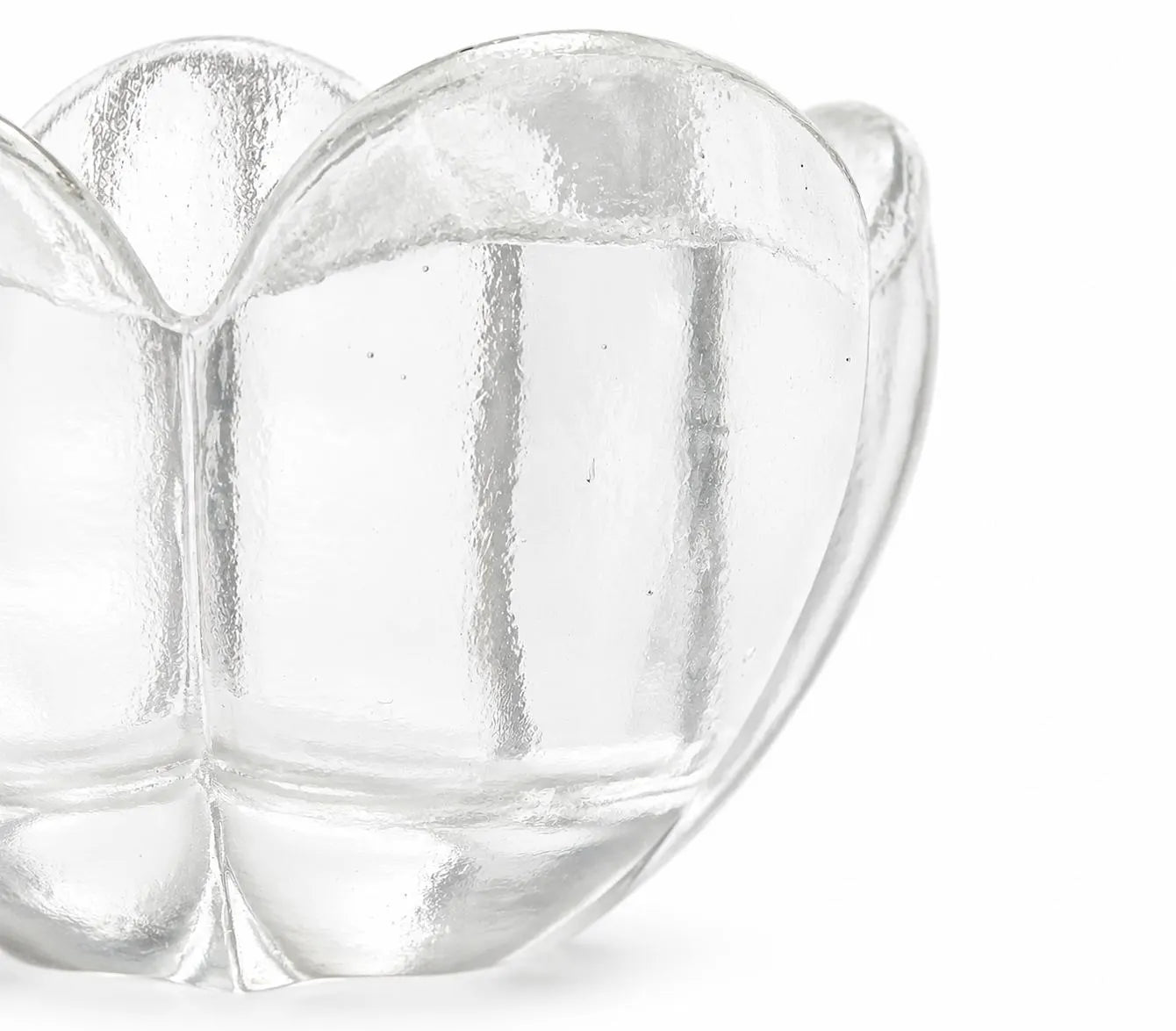 VINTAGE LOTUS FLOWER GLASS VOTIVE HOLDER | CLEAR PRESSED ART GLASS TEALIGHT CANDLEHOLDER