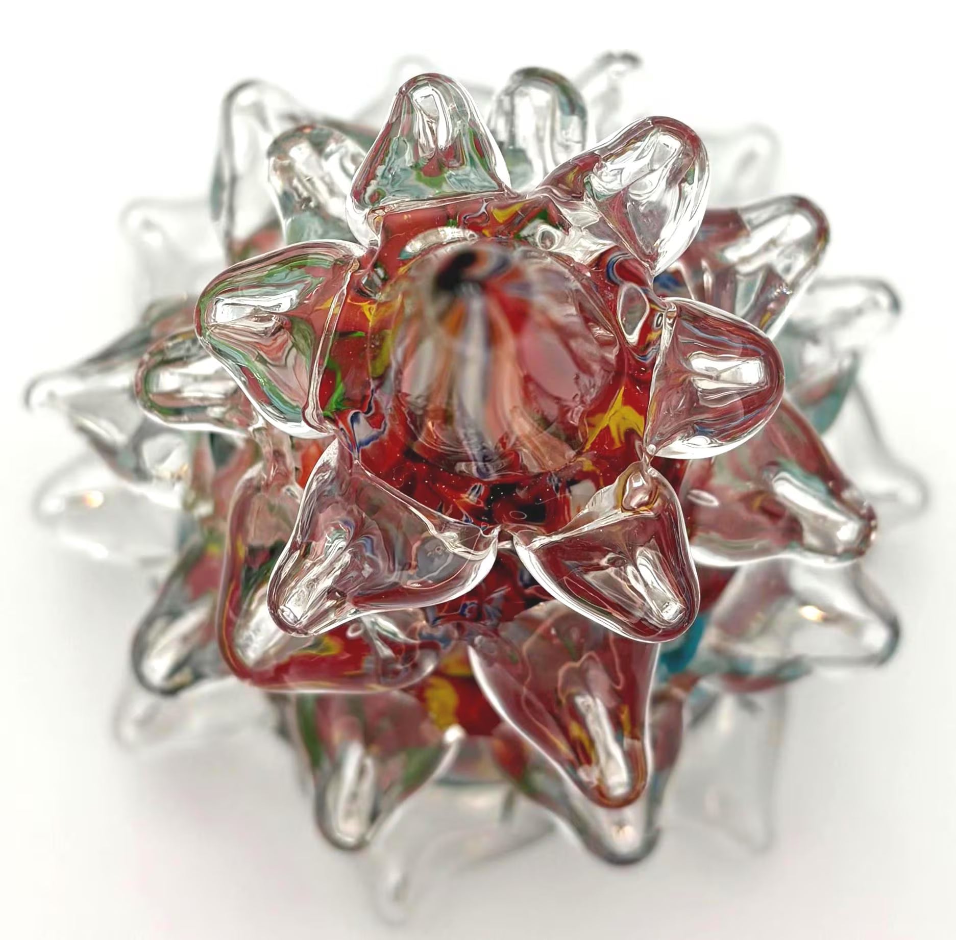 VINTAGE MURANO MILLEFIORI GLASS CHRISTMAS TREE | HAND BLOWN ITALIAN ART GLASS HOLIDAY SCULPTURE