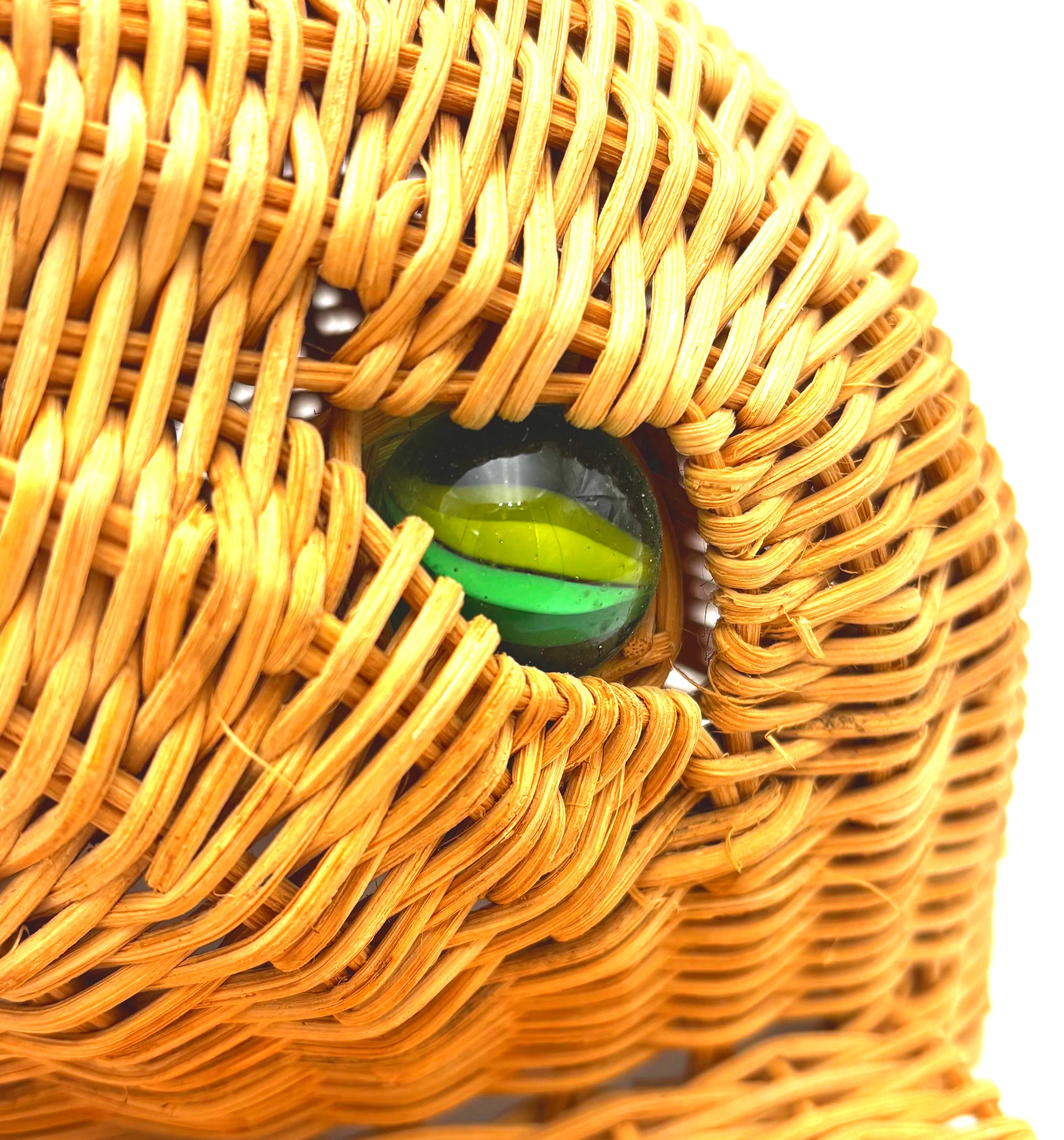 VINTAGE WICKER ELEPHANT TOWEL RINGS