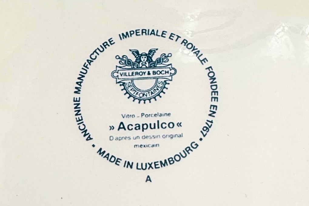 Vintage Villeroy & Boch Acapulco Luncheon Plates & Cups 13 Piece Set