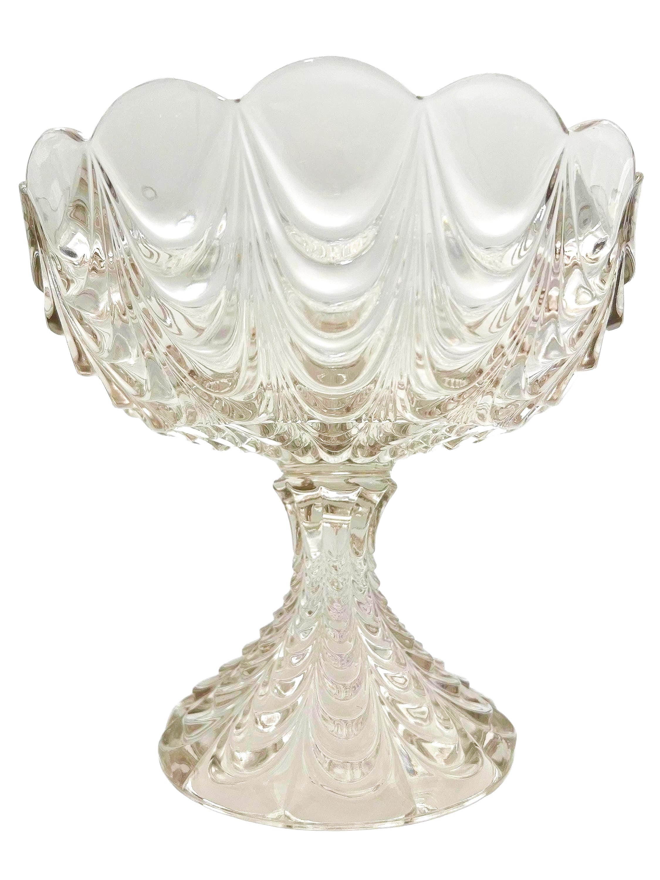 1904 antique Fostoria glass centerpiece bowl in the rare Peacock pattern (Number 1300).
