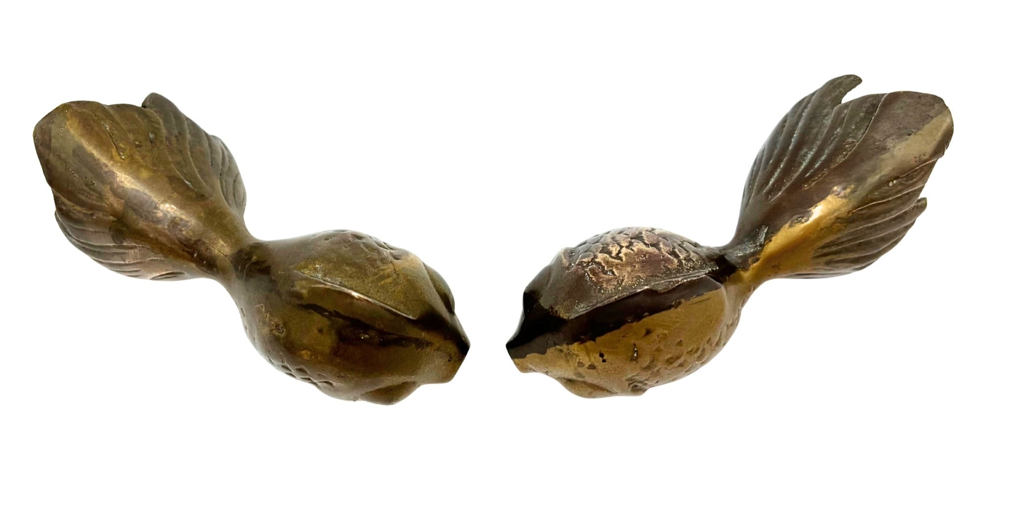 VINTAGE SOLID BRASS KOI FISH FIGURINES – PAIR
