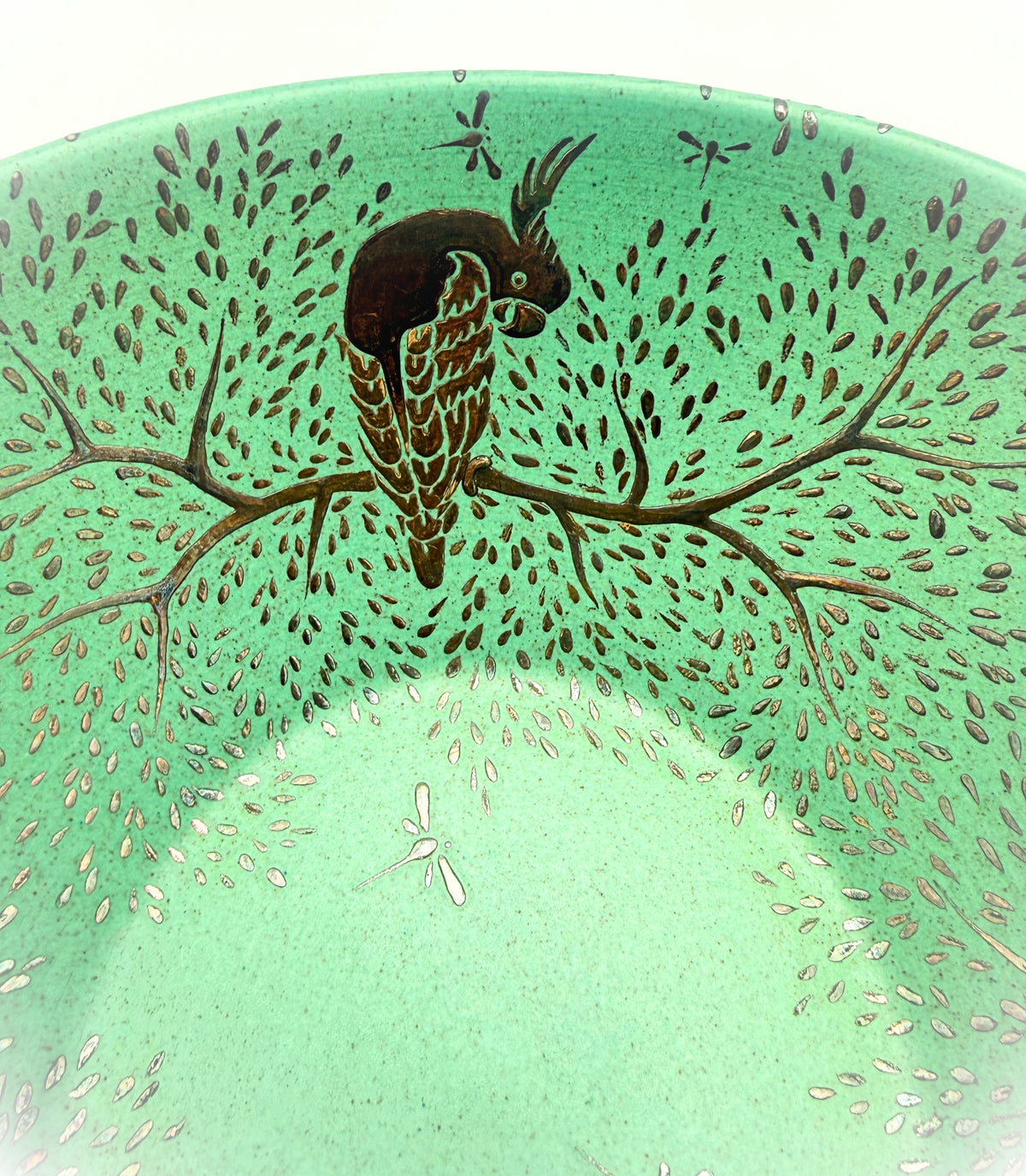 Vintage Emilia Castillo Plata Pura Turquoise Bird Bowl Mexico 1990