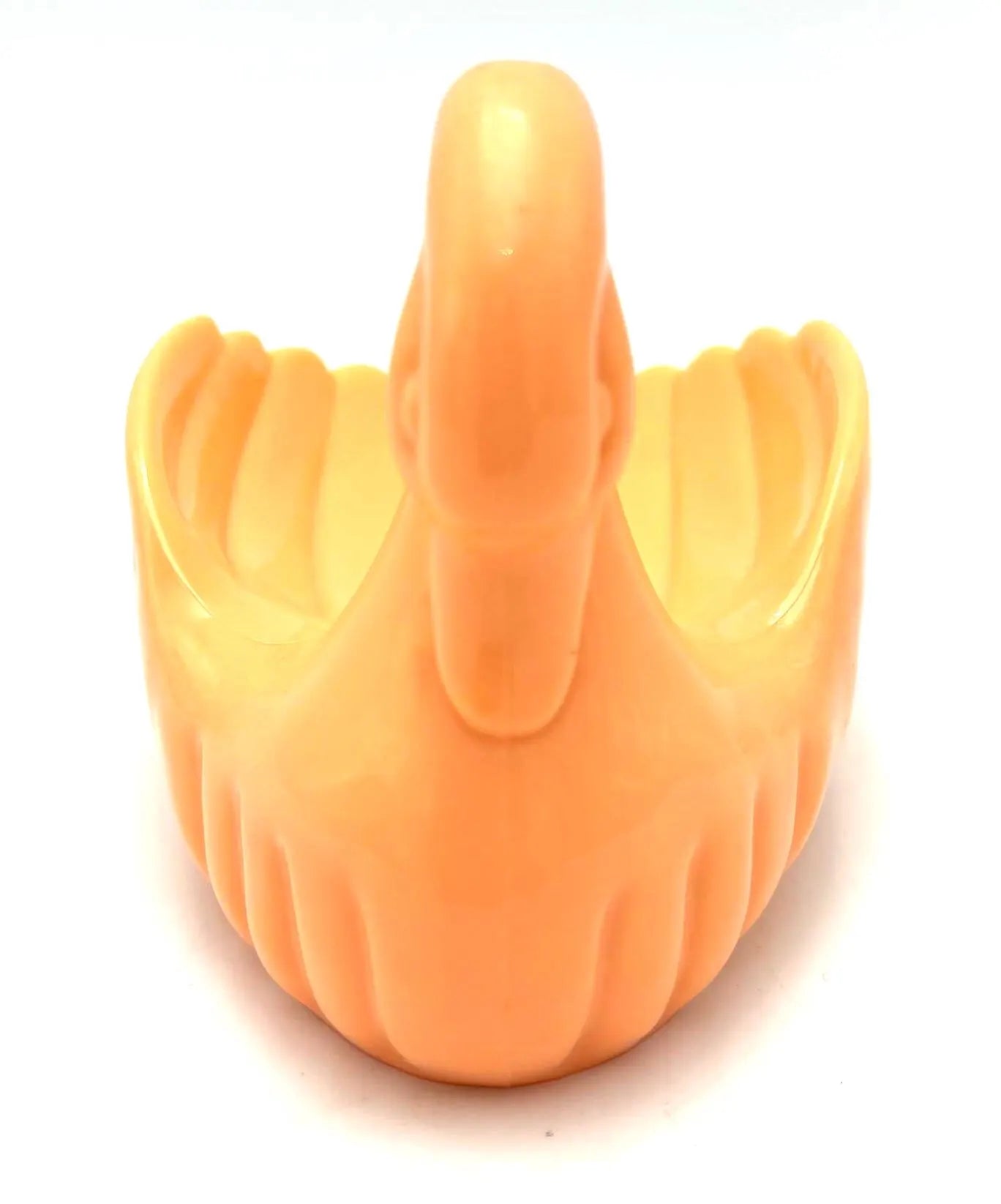 PEACH SWAN TRINKET DISH | CORAL ORANGE ACRYLIC VANITY JEWELRY HOLDER