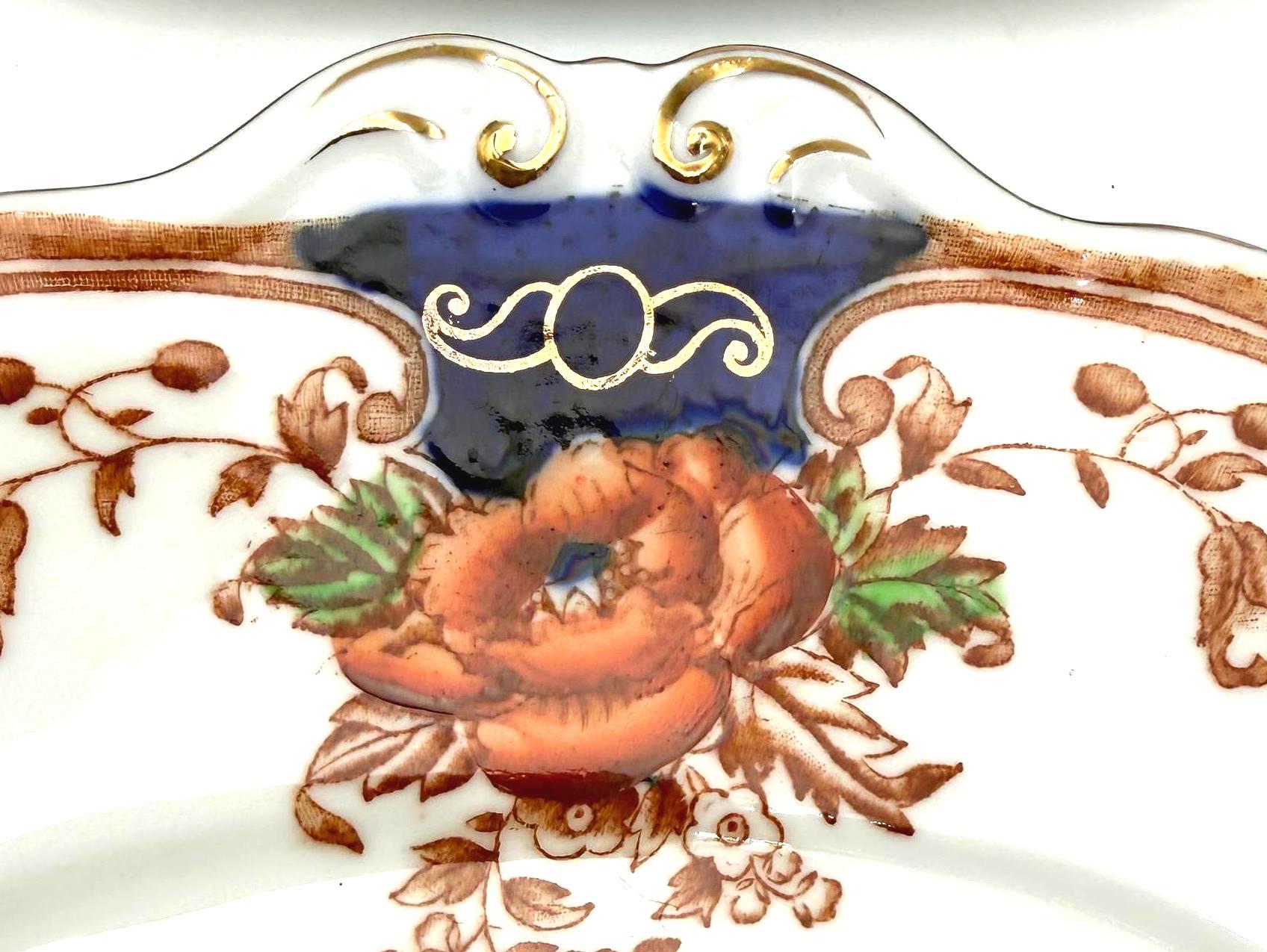 ANTIQUE JOHN MADDOCK & SONS ENGLISH IRONSTONE DESSERT SERVING SET | IMARI FLORAL PATTERN 2523 | CIRCA 1906–1925