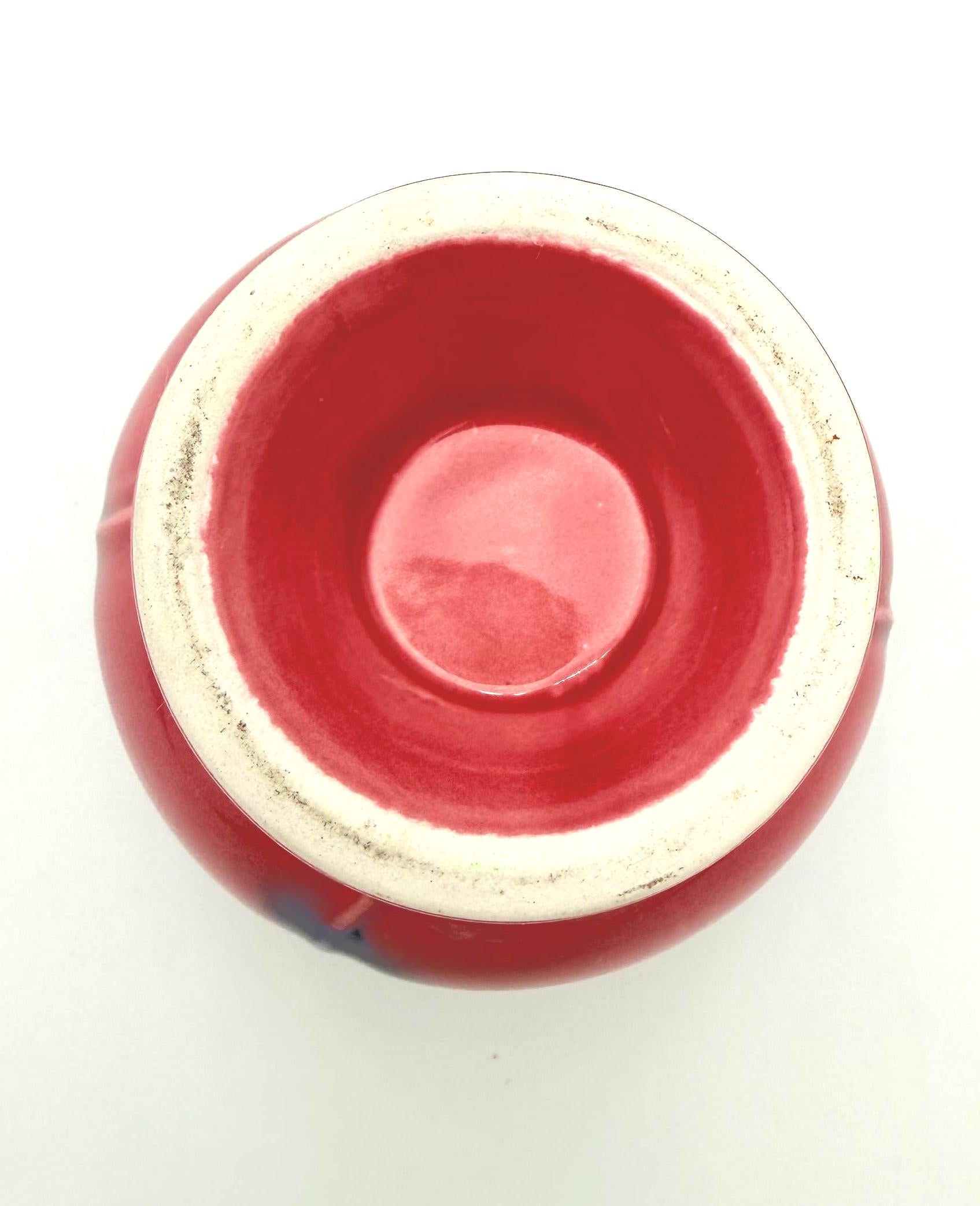 VINTAGE HULL POTTERY TULIP VASE | PINK & COBALT BLUE GLAZE | MID-CENTURY AMERICAN ART POTTERY | CIRCA 1950s–1960s