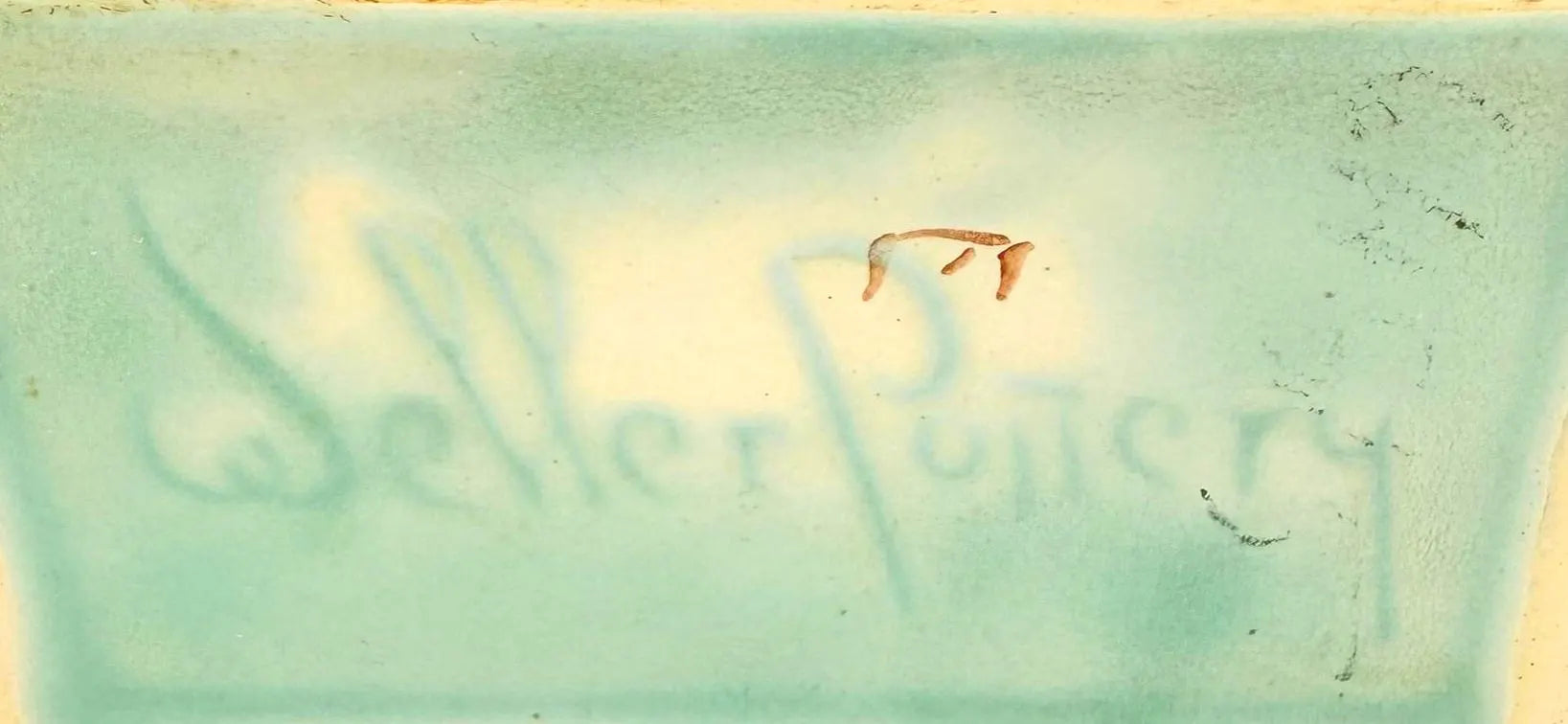 VINTAGE WELLER POTTERY MATTE AQUA ROSE RELIEF ART POTTERY VASE