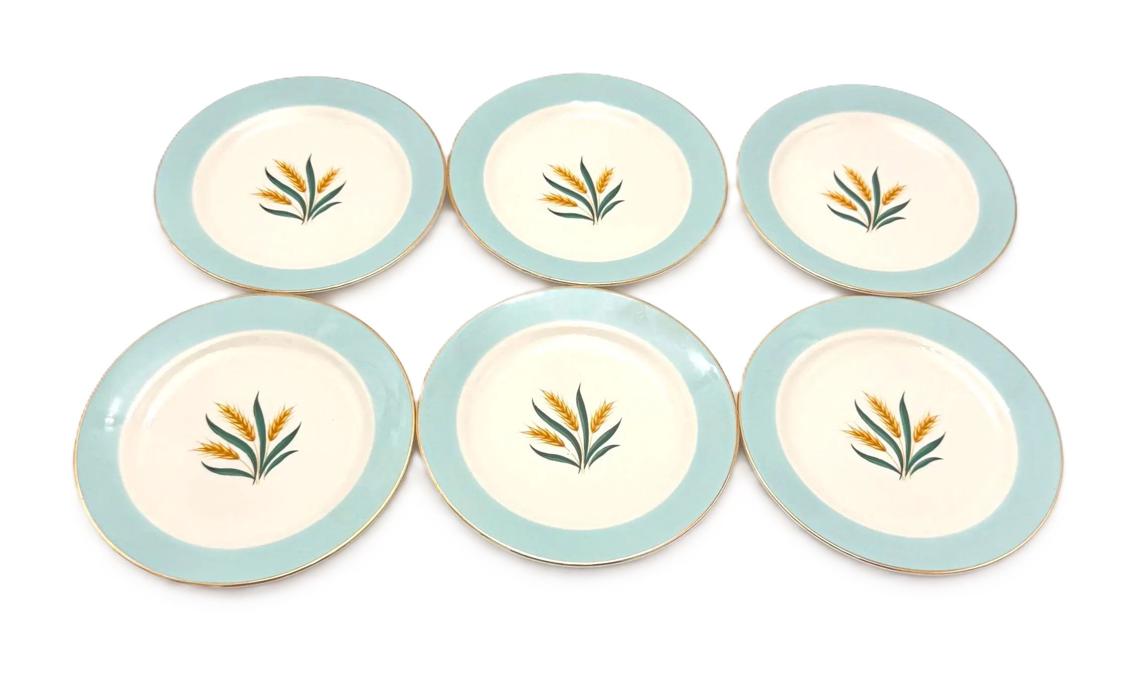 VINTAGE INTERNATIONAL VIKING WHEAT PLATES – SET OF 6