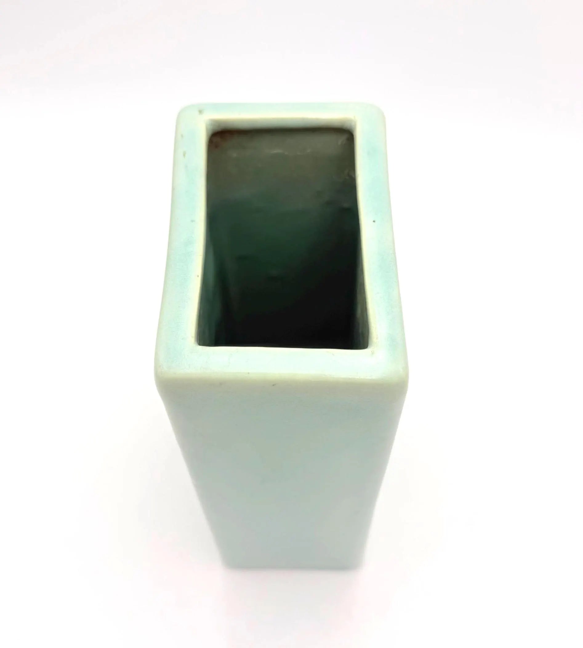 VINTAGE WELLER POTTERY MATTE AQUA ROSE RELIEF ART POTTERY VASE