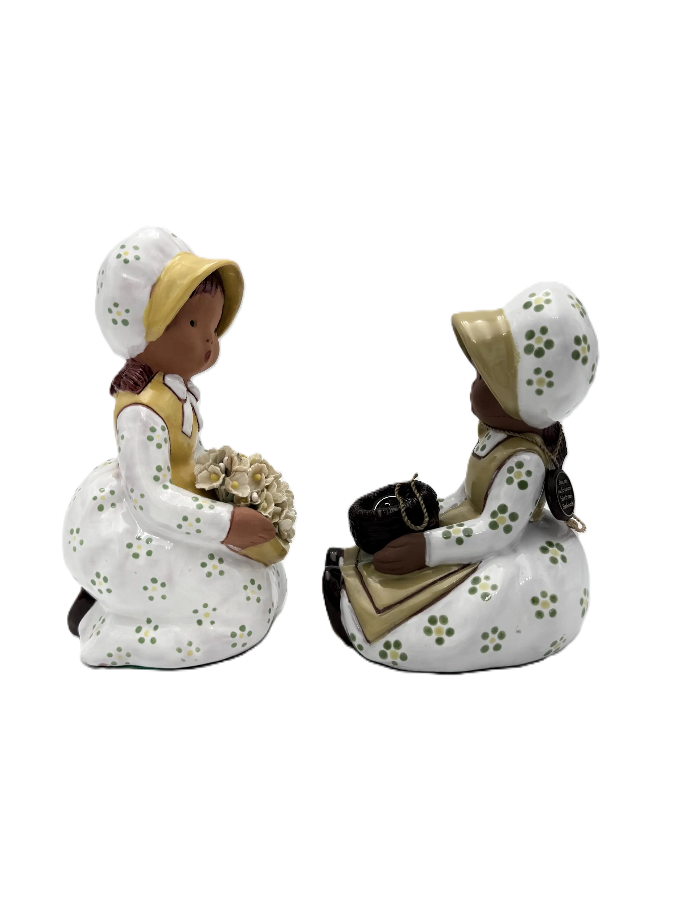 VINTAGE JUAN FERRÁNDIZ HANDMADE SPANISH CERAMIC FIGURINE PAIR – LEVANTE – MADE IN SPAIN