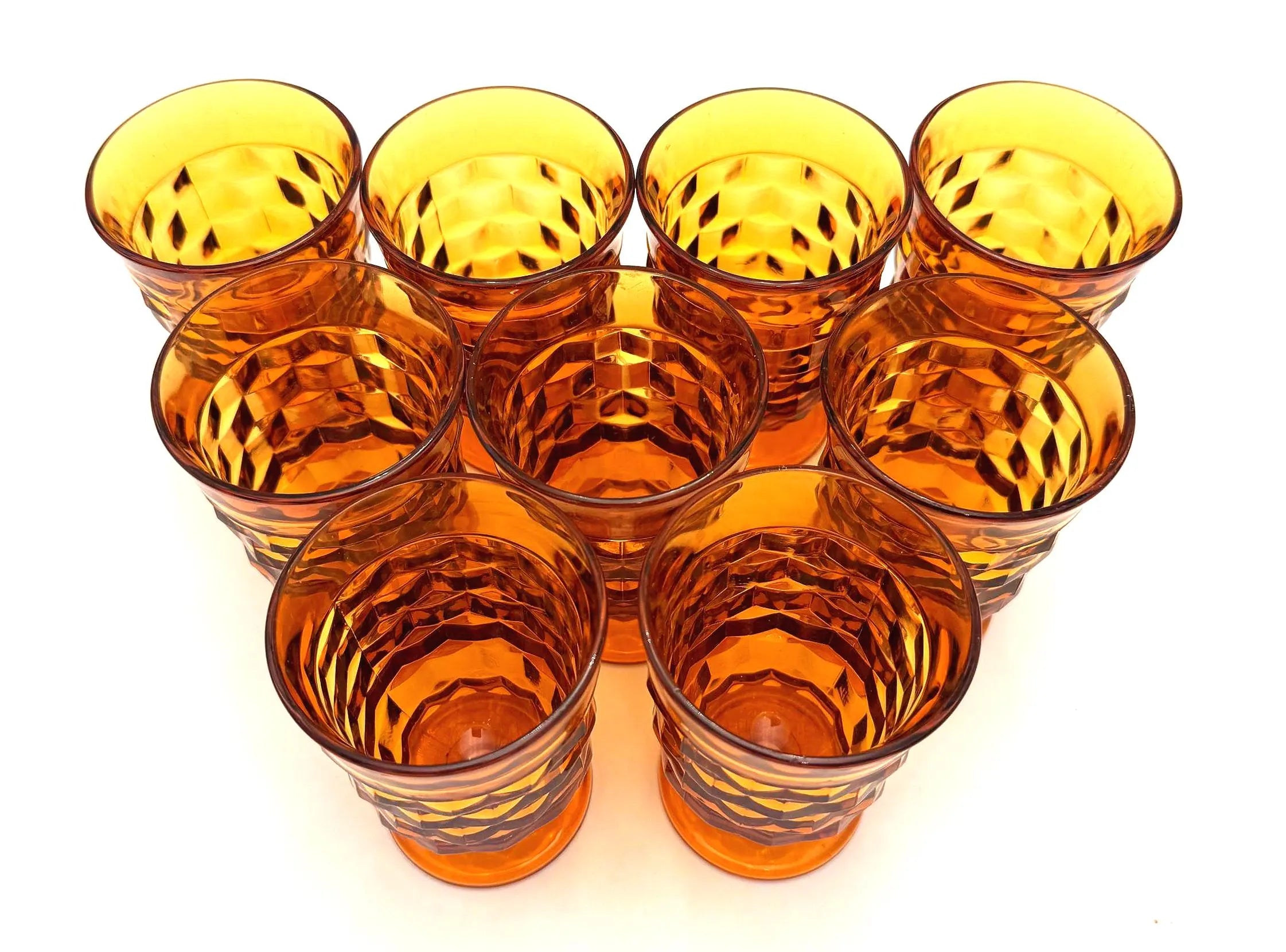 VINTAGE COLONY WHITEHALL AMBER JUICE GLASSES | SET OF 9