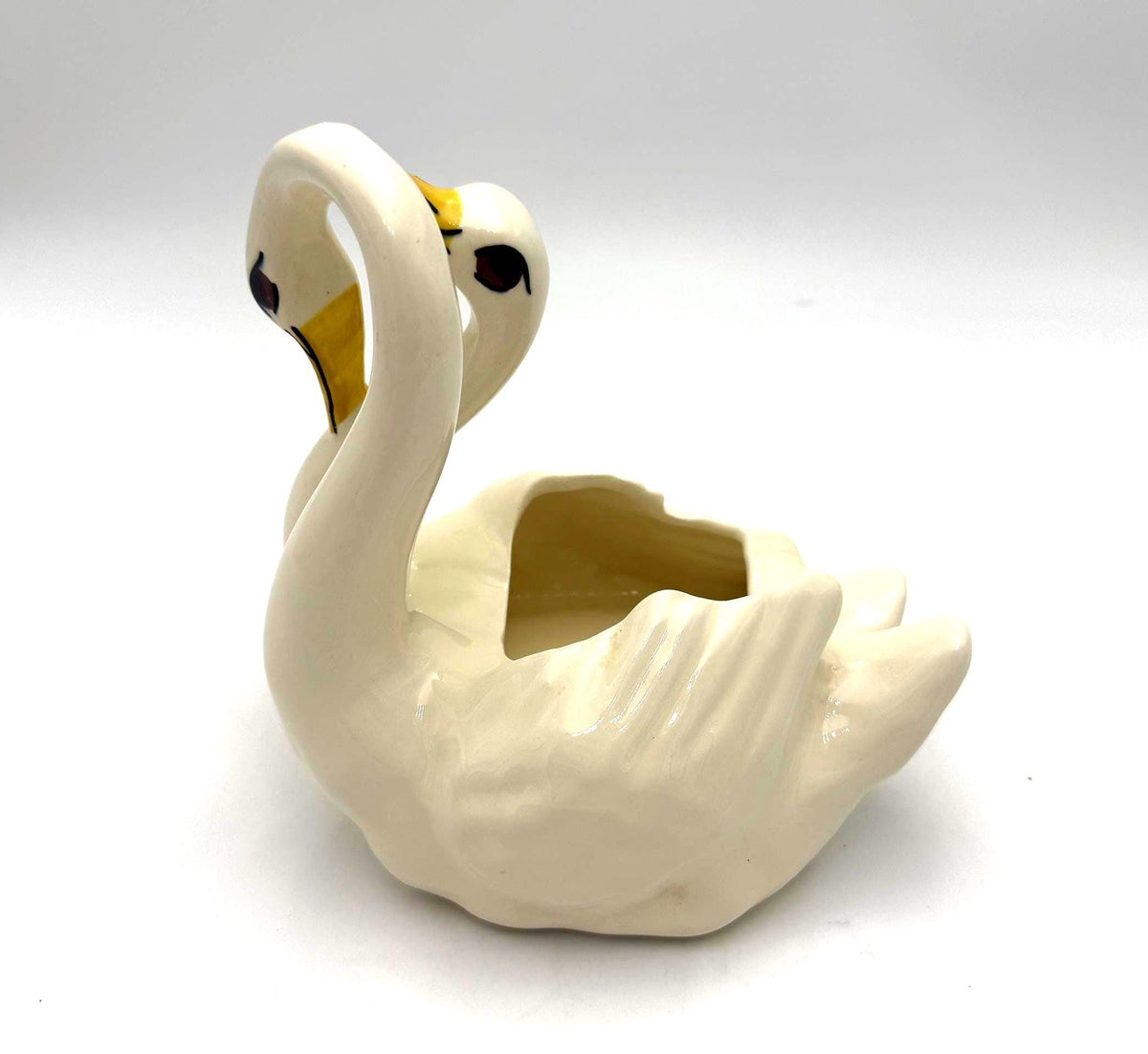 Vintage Camark Pottery Swan Planter #521, Ivory Double Swan Ceramic Planter, Mid Century Arkansas Art Pottery