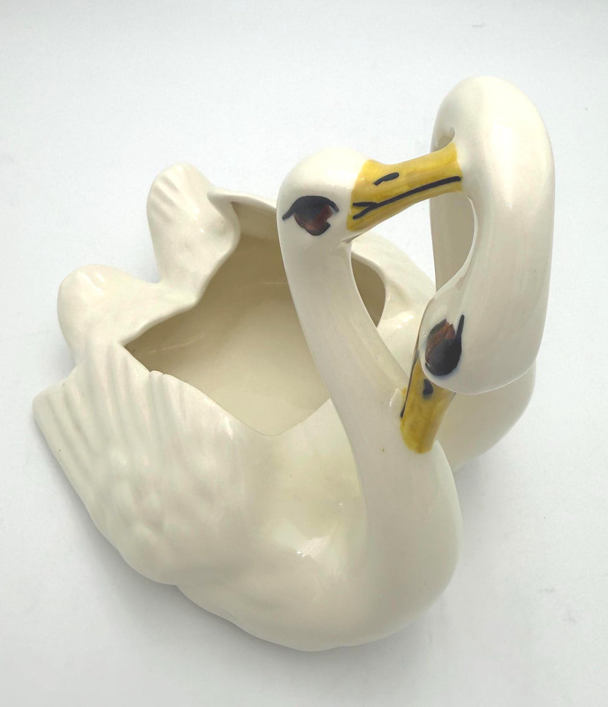 Vintage Camark Pottery Swan Planter #521, Ivory Double Swan Ceramic Planter, Mid Century Arkansas Art Pottery