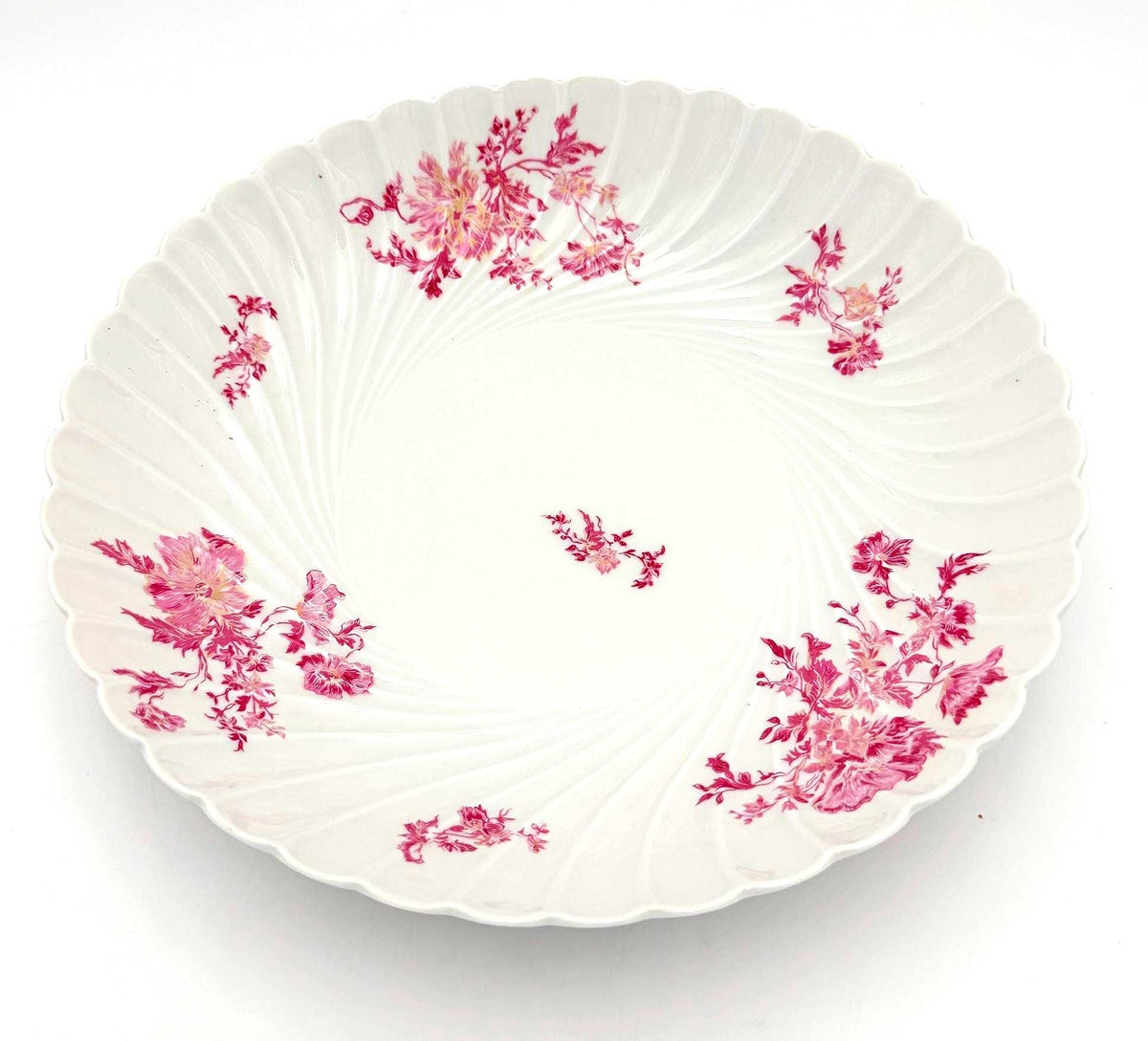 Vintage Haviland Limoges Pink Floral Porcelain Serving Bowl | French Torse Scalloped Bowl | 11" | Cottagecore Grandmillennial