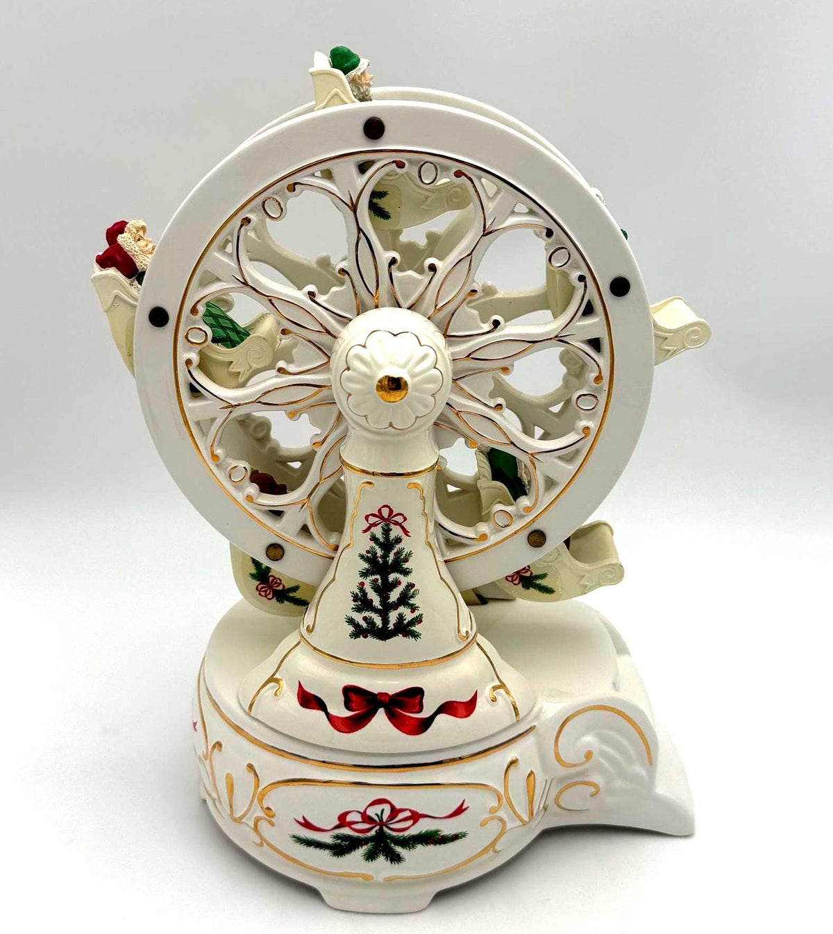 Vintage Avon Holiday Classic Musical Rotating Ferris Wheel, Porcelain Christmas Collectible 2001