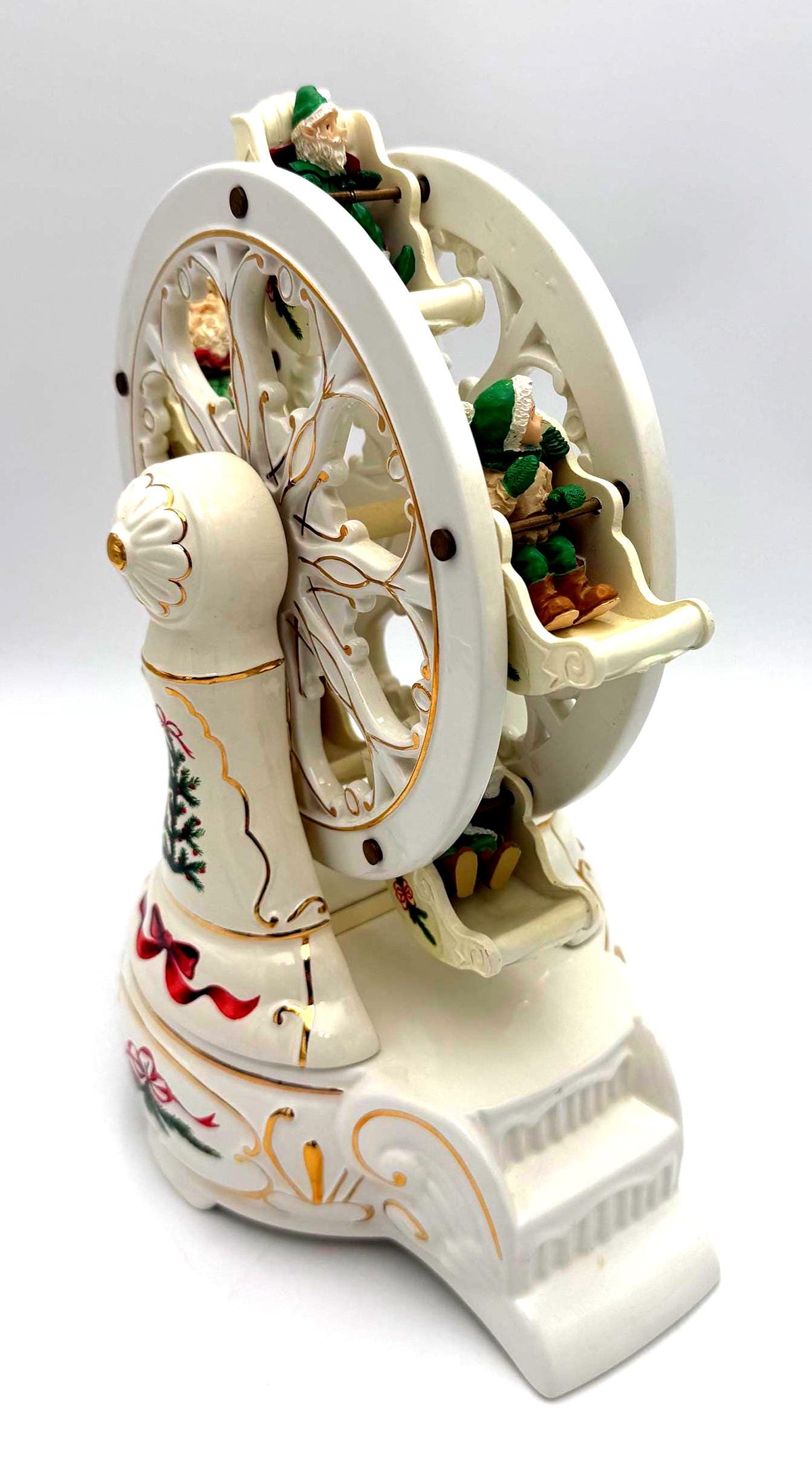 Vintage Avon Holiday Classic Musical Rotating Ferris Wheel, Porcelain Christmas Collectible 2001