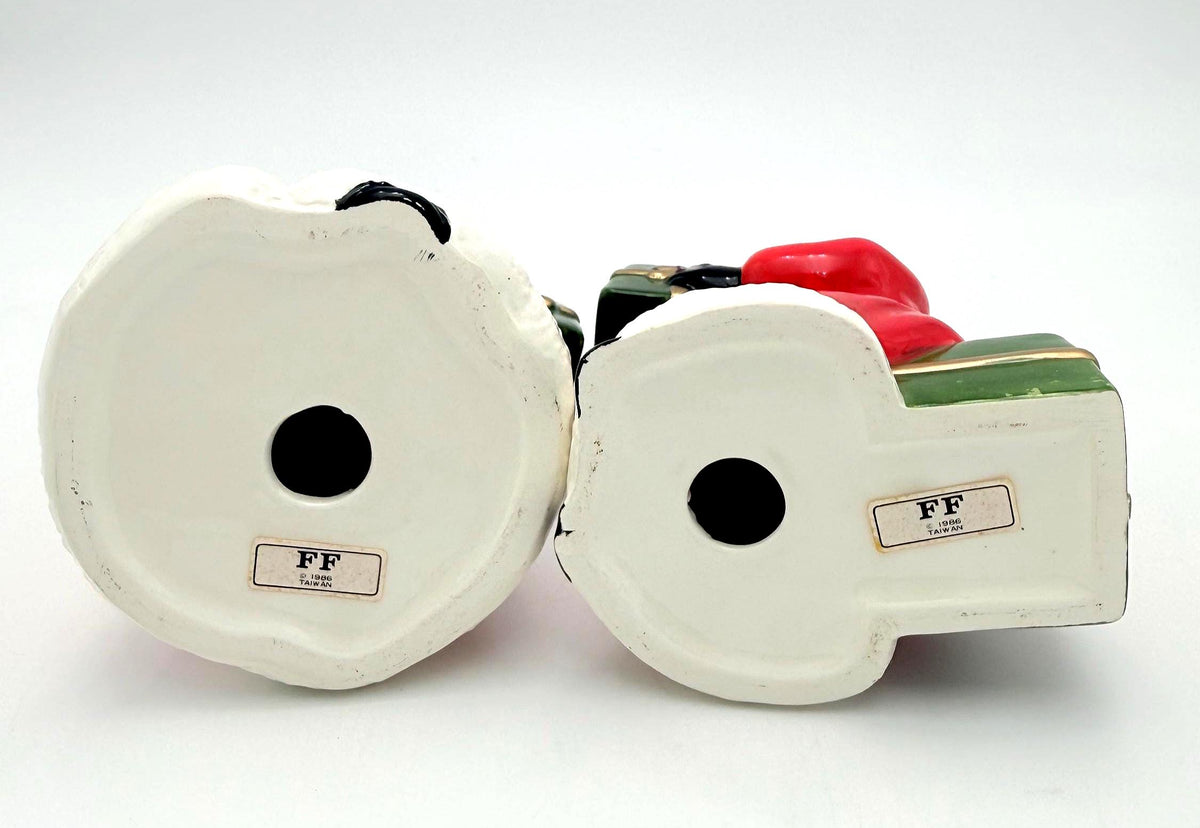 Vintage 1986 Fitz & Floyd Santa Claus Candleholders Set of 2 | Christmas Collectibles