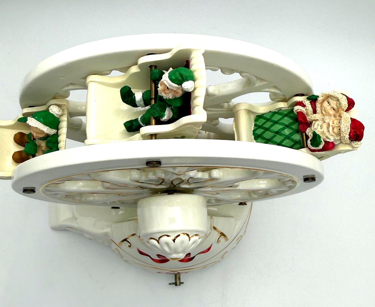 Vintage Avon Holiday Classic Musical Rotating Ferris Wheel, Porcelain Christmas Collectible 2001