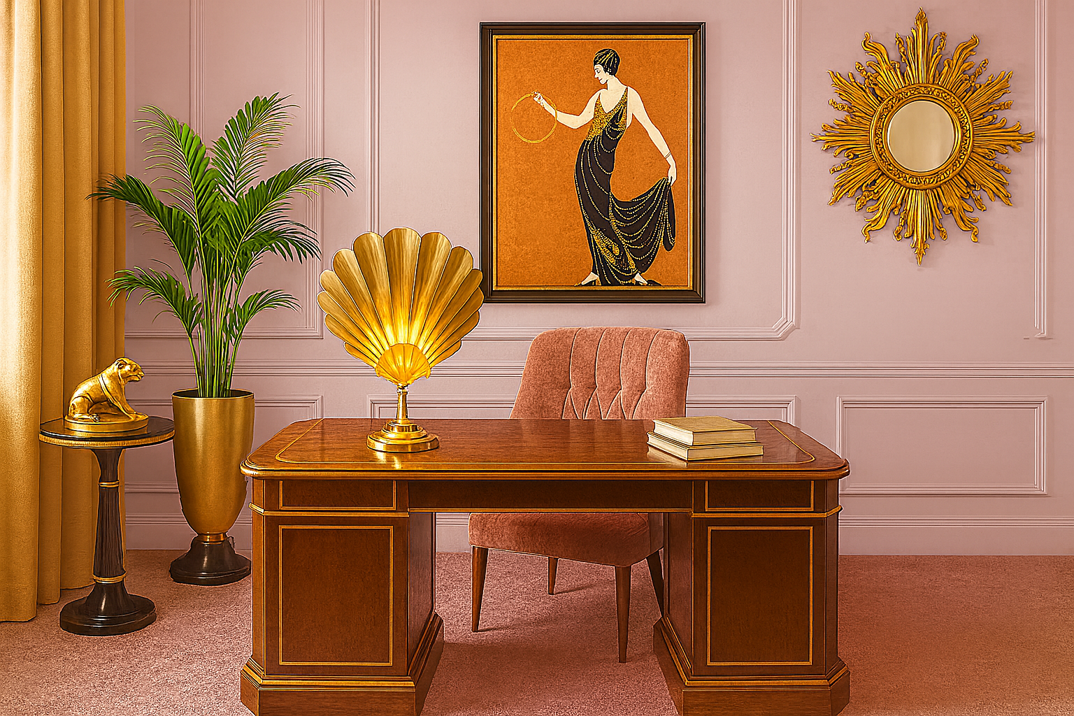 VINTAGE BRASS FAN REFLECTOR LAMP – HOLLYWOOD REGENCY GLAM