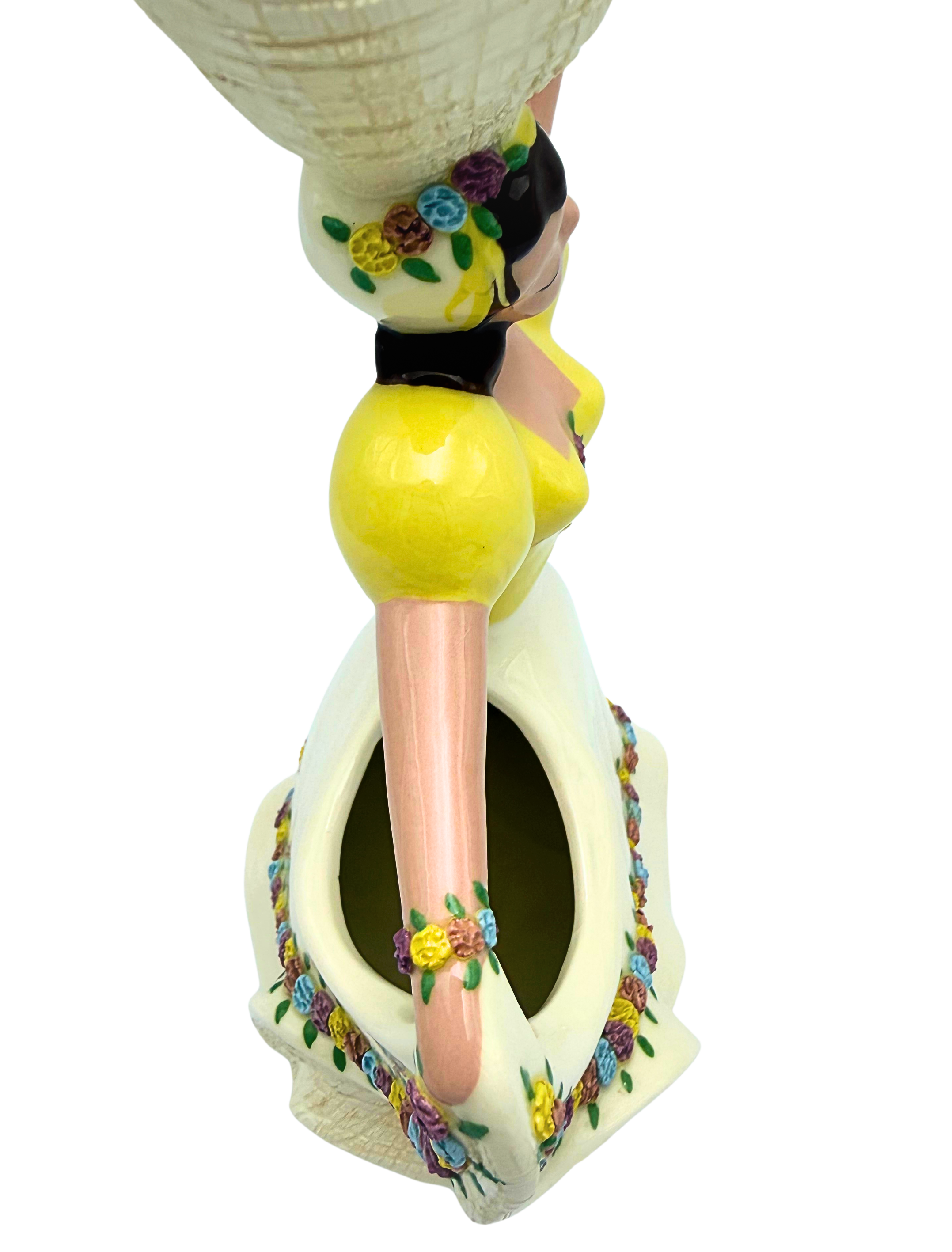 Vintage Hedi Schoop Dancing Lady Figural Vase 1940s California Pottery