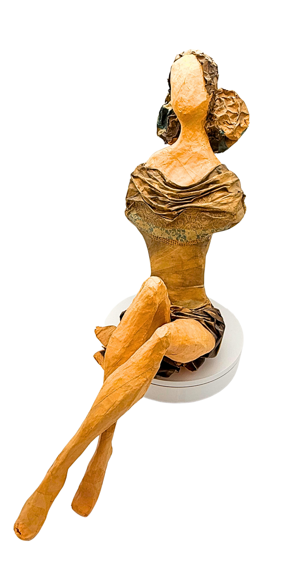1996 Lee Lessem Signed Paper Sculpture Seated Woman Artist Authenticated