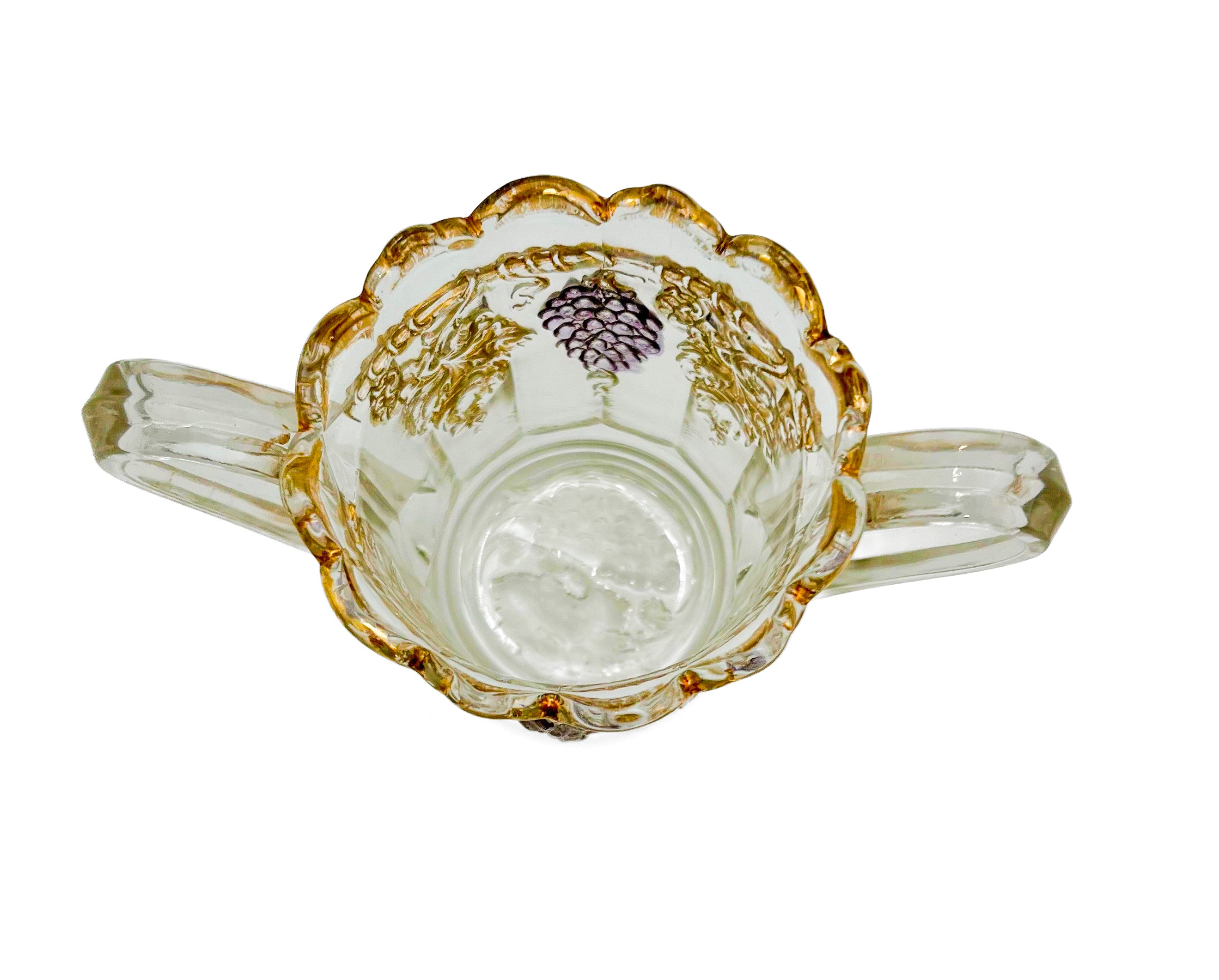 Antique Early American Pattern Glass (EAPG) brunch set featuring a detailed grape and leaf relief.
