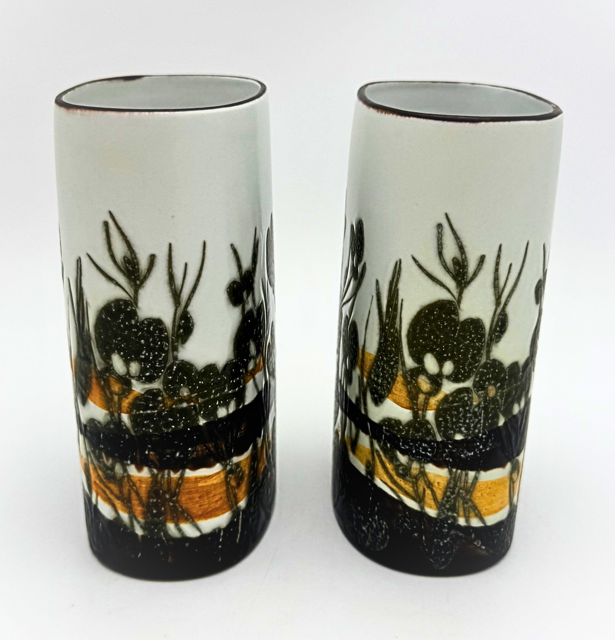 Vintage Royal Copenhagen Siena Vases Pair by Ivan Weiss 963/3740