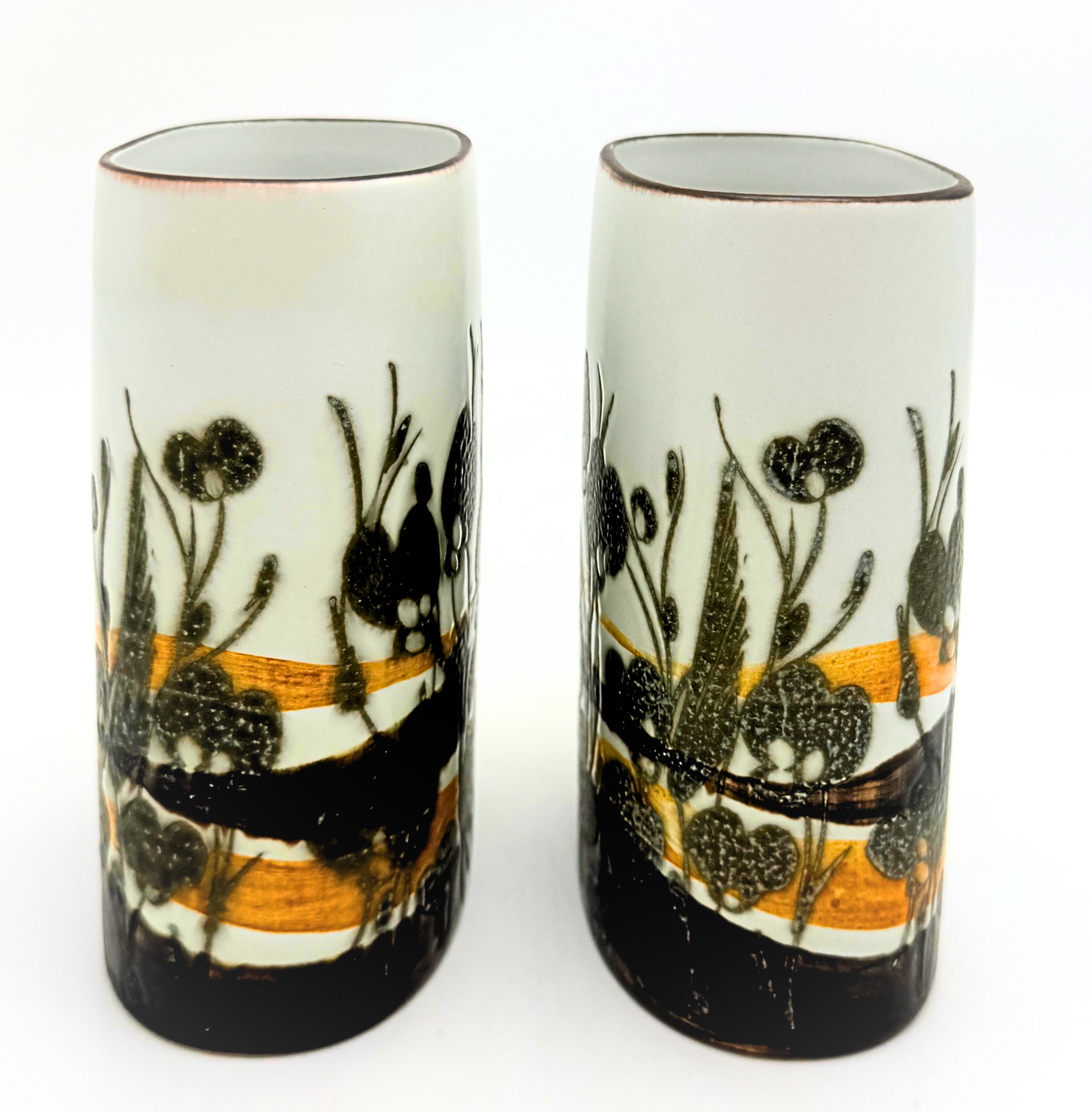 Vintage Royal Copenhagen Siena Vases Pair by Ivan Weiss 963/3740